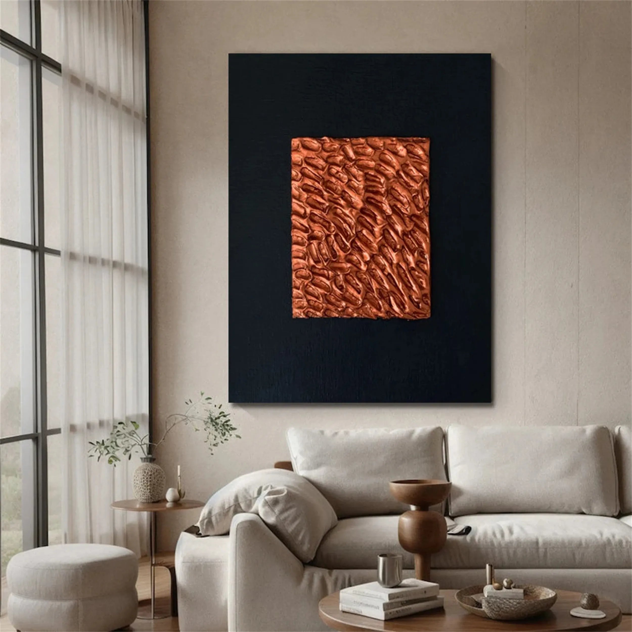 Black Textured Minimalist Wall Art #BT062