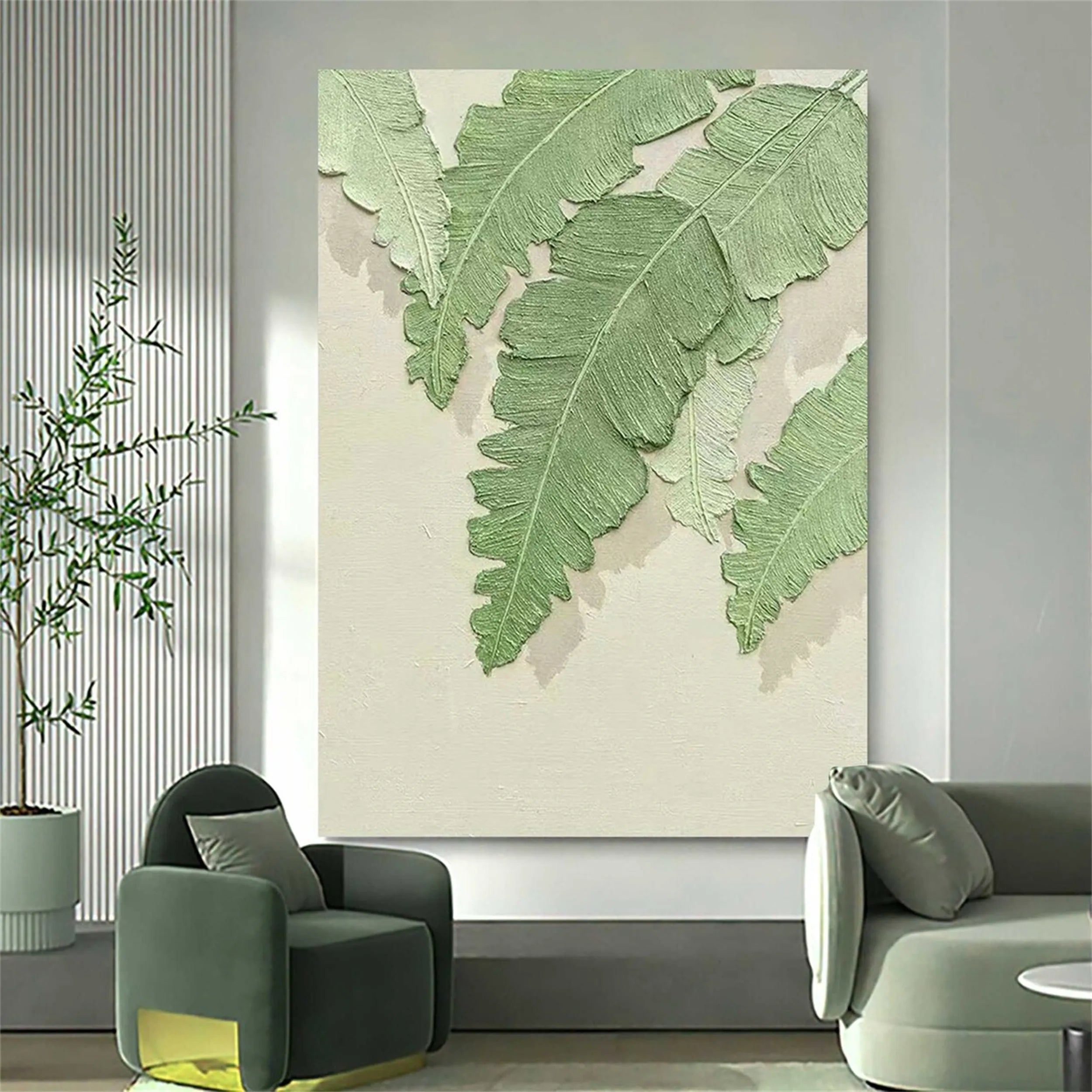 Green Textured Minimalist Wall Art #GT037