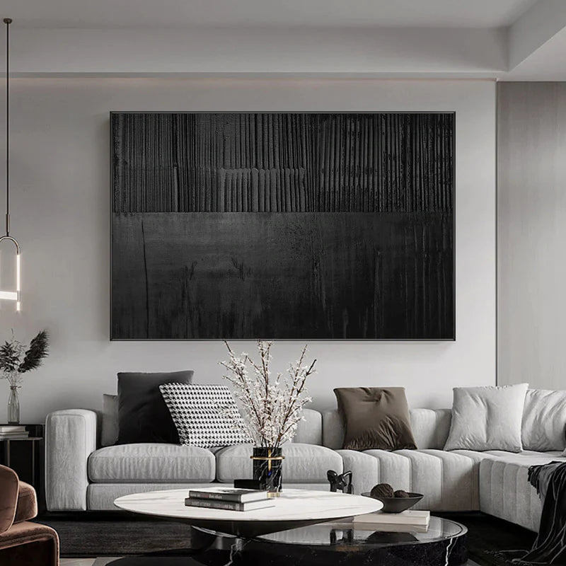 Black Textured Minimalist Wall Art #BT015