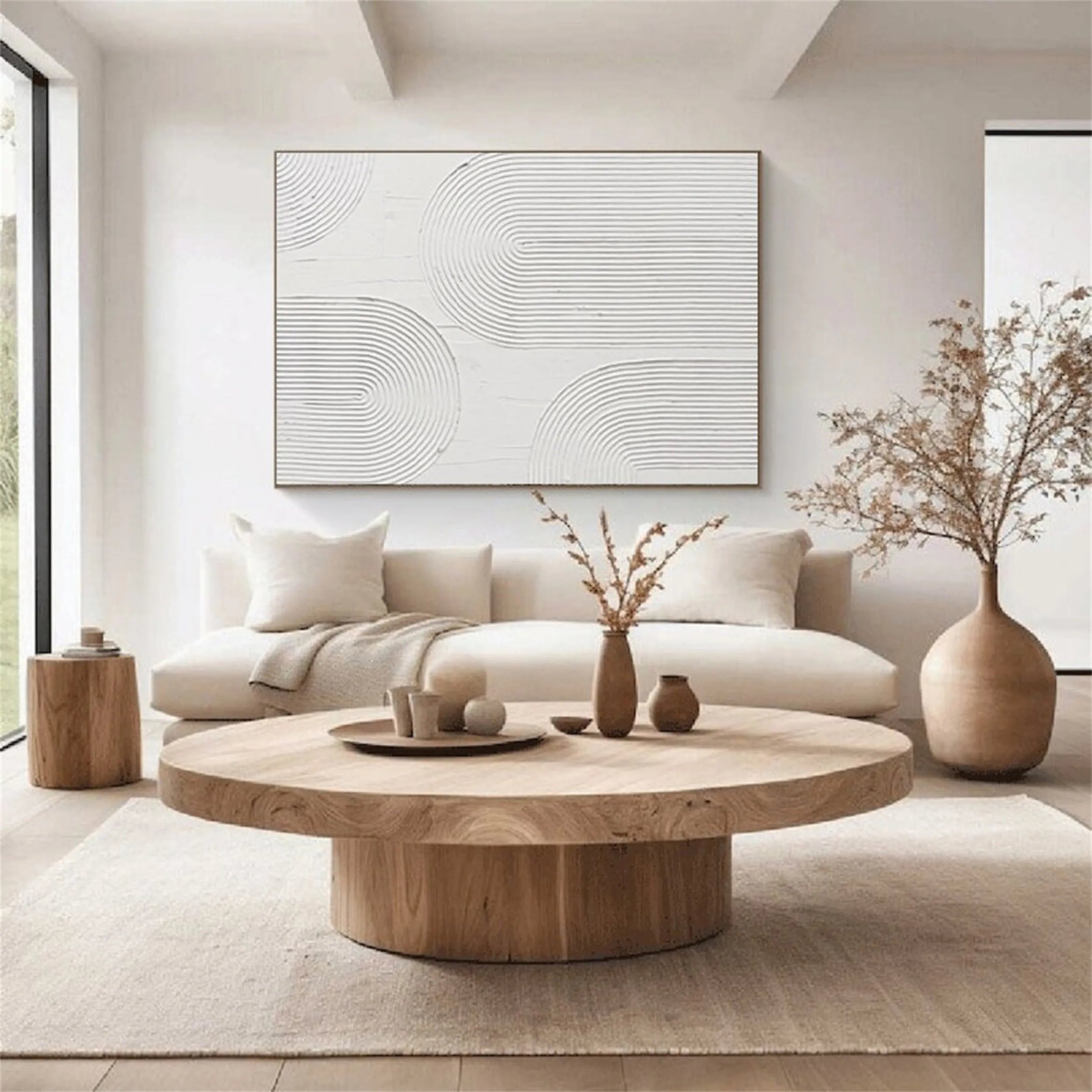 White Textured Minimalist Wall Art #WT106
