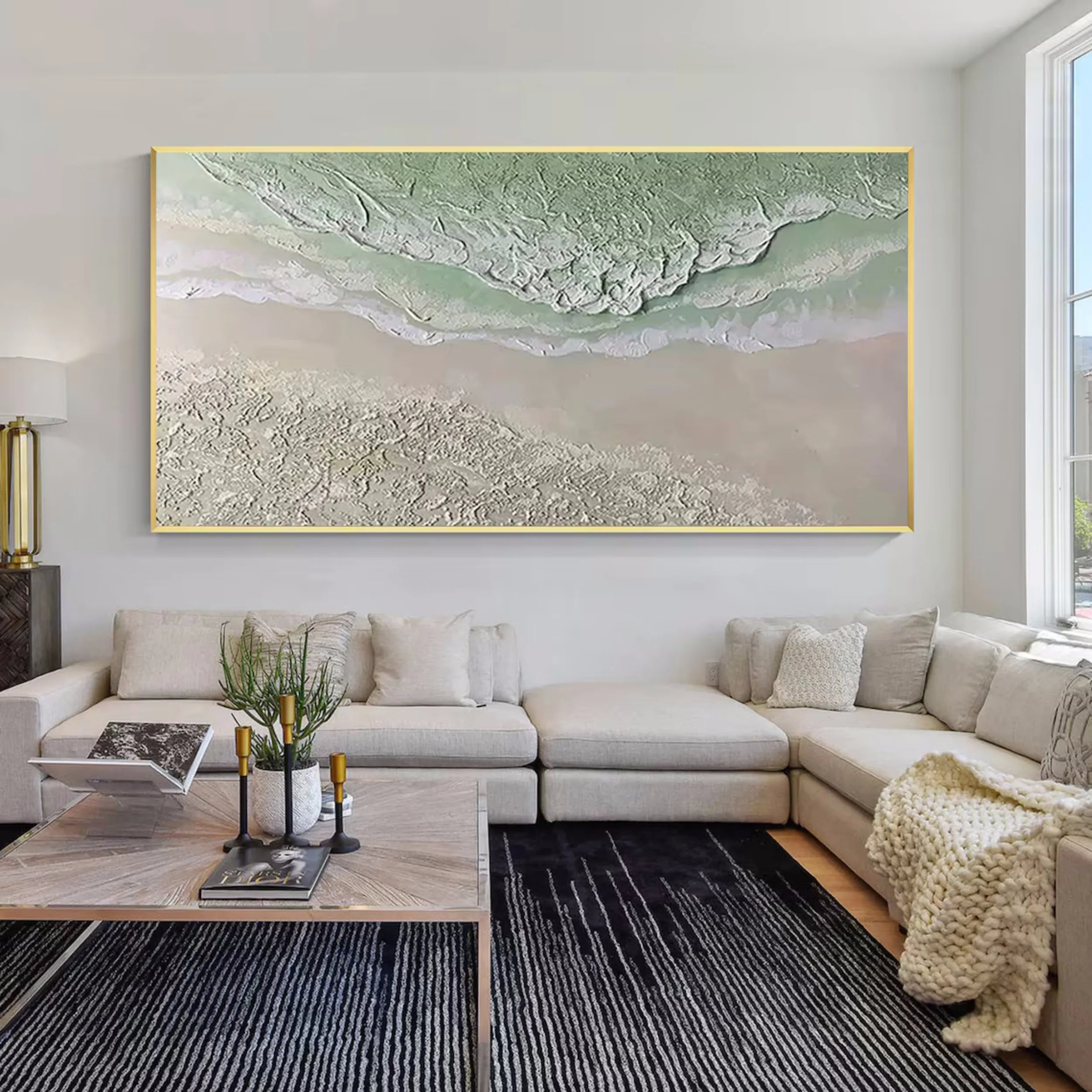 Green Textured Minimalist Wall Art #GT027