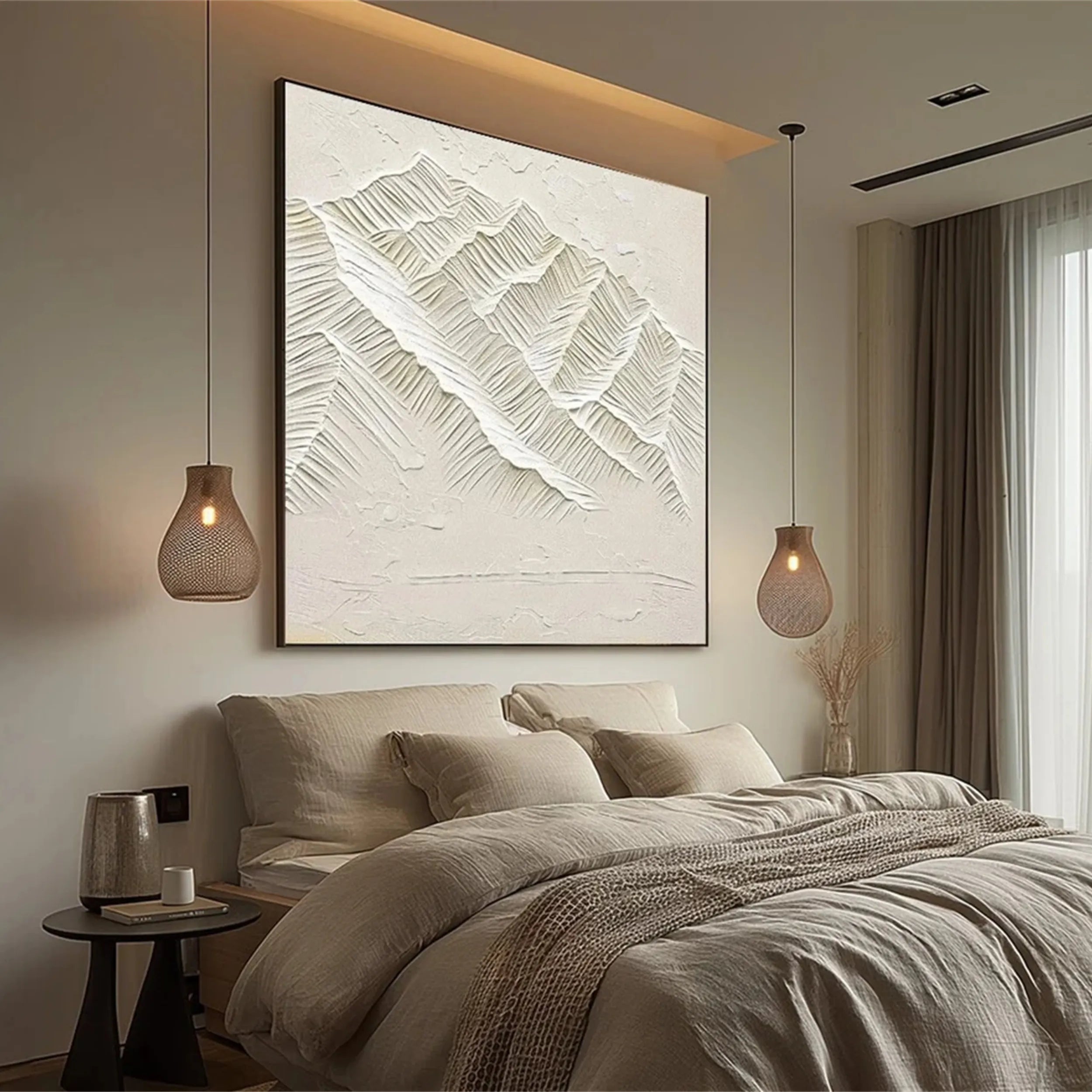 White Textured Minimalist Wall Art #WT142