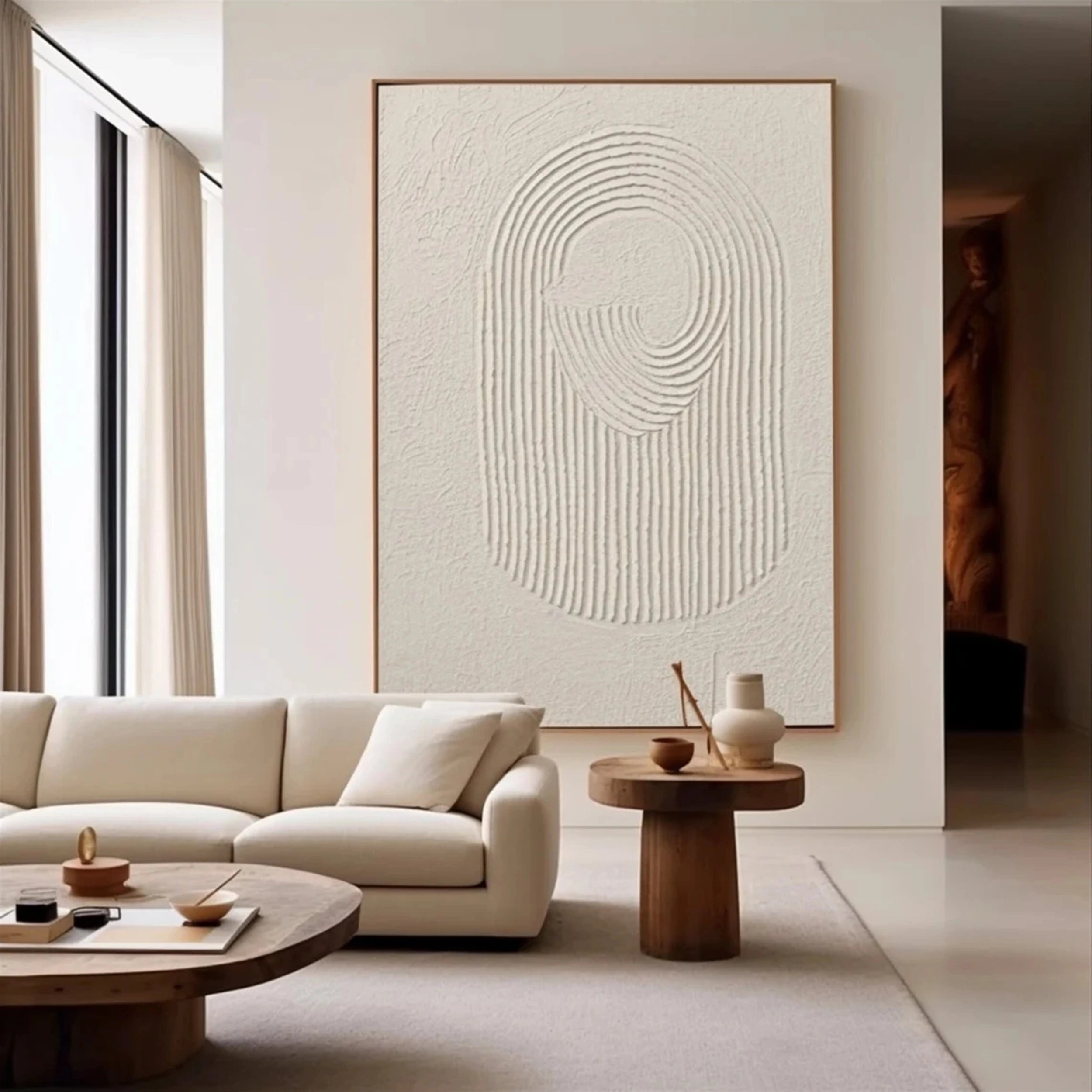 Beige & Brown Textured Minimalist Wall Art #BM027