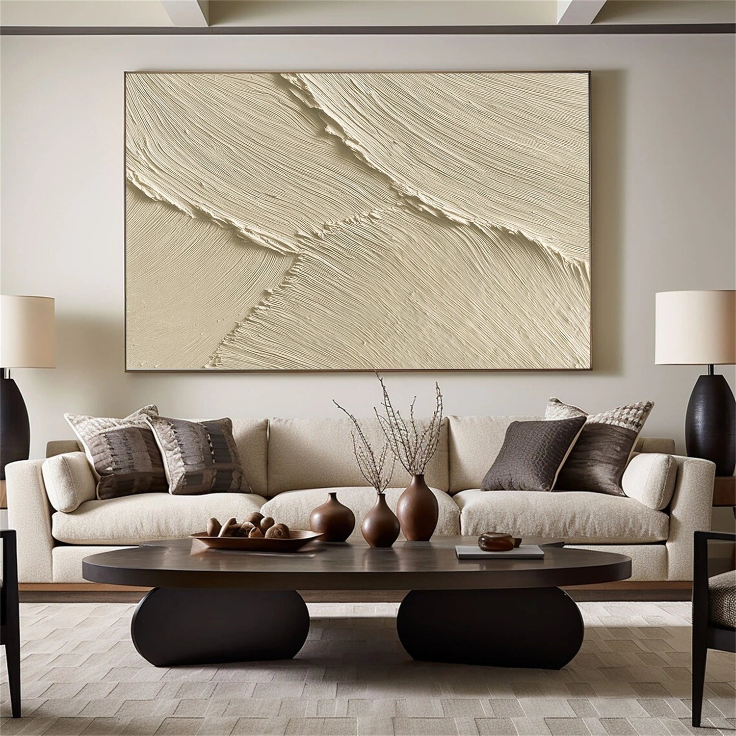Beige Textured Minimalist Wall Art #WT247