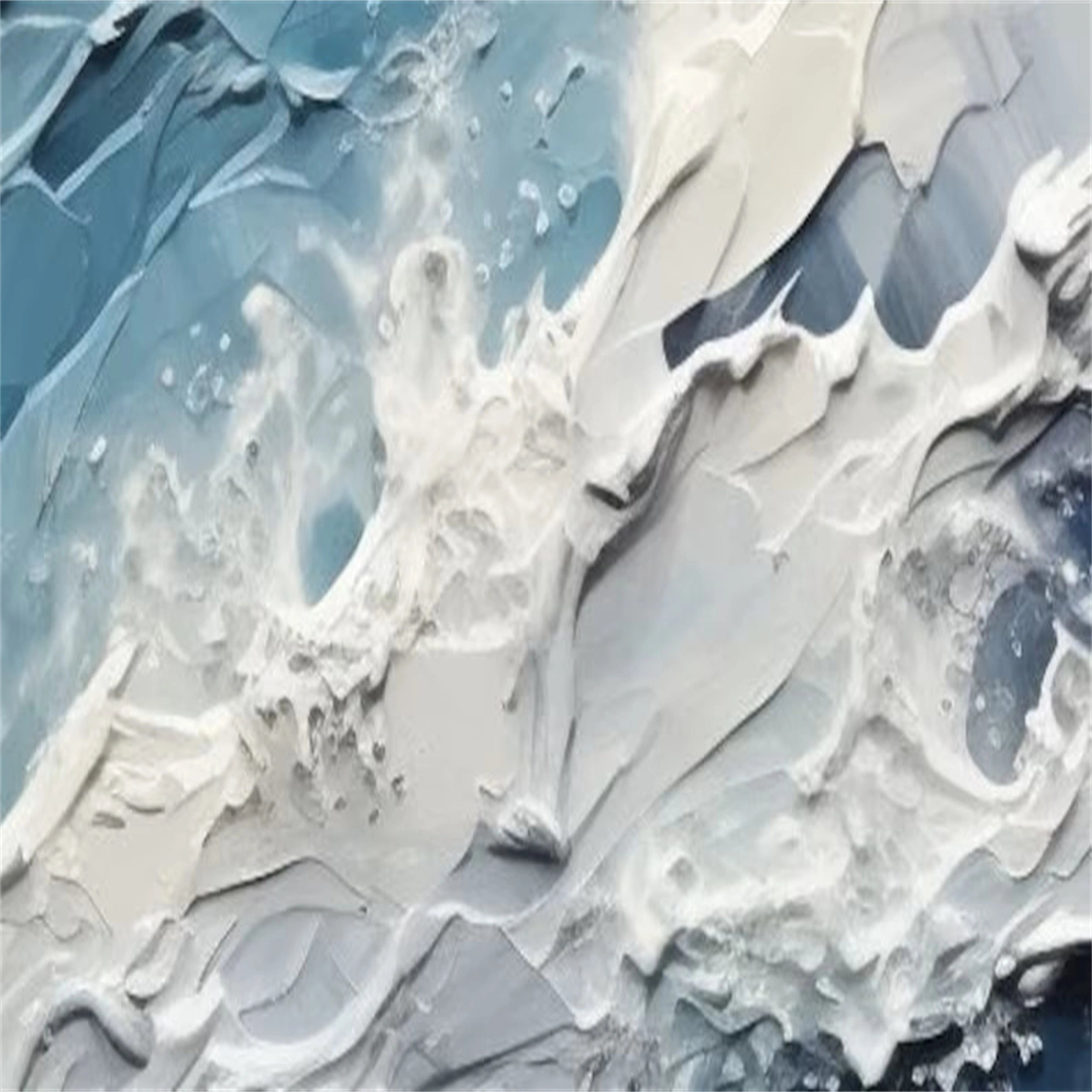 Blue Textured Minimalist Wall Art #BL010