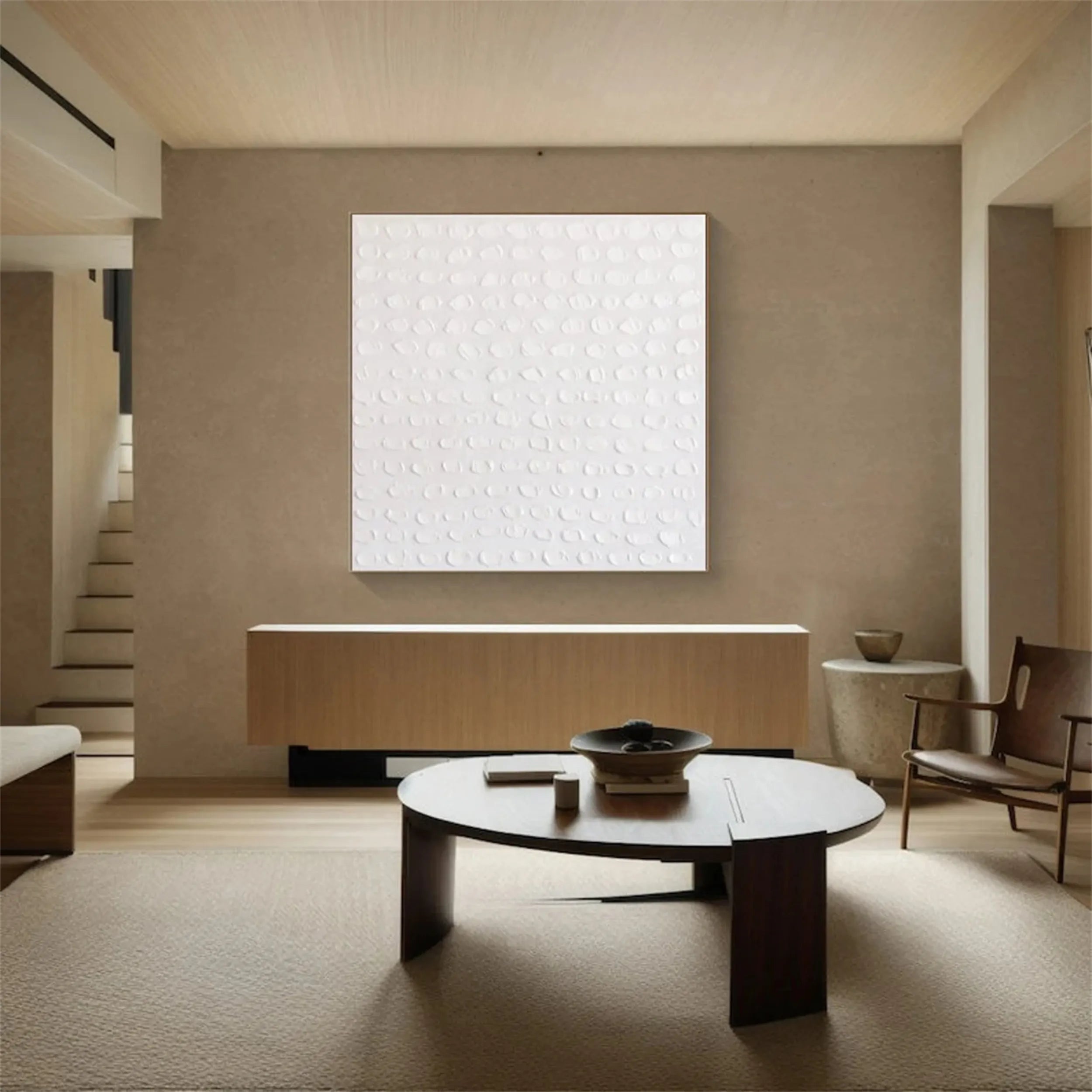 White Textured Minimalist Wall Art #WT102