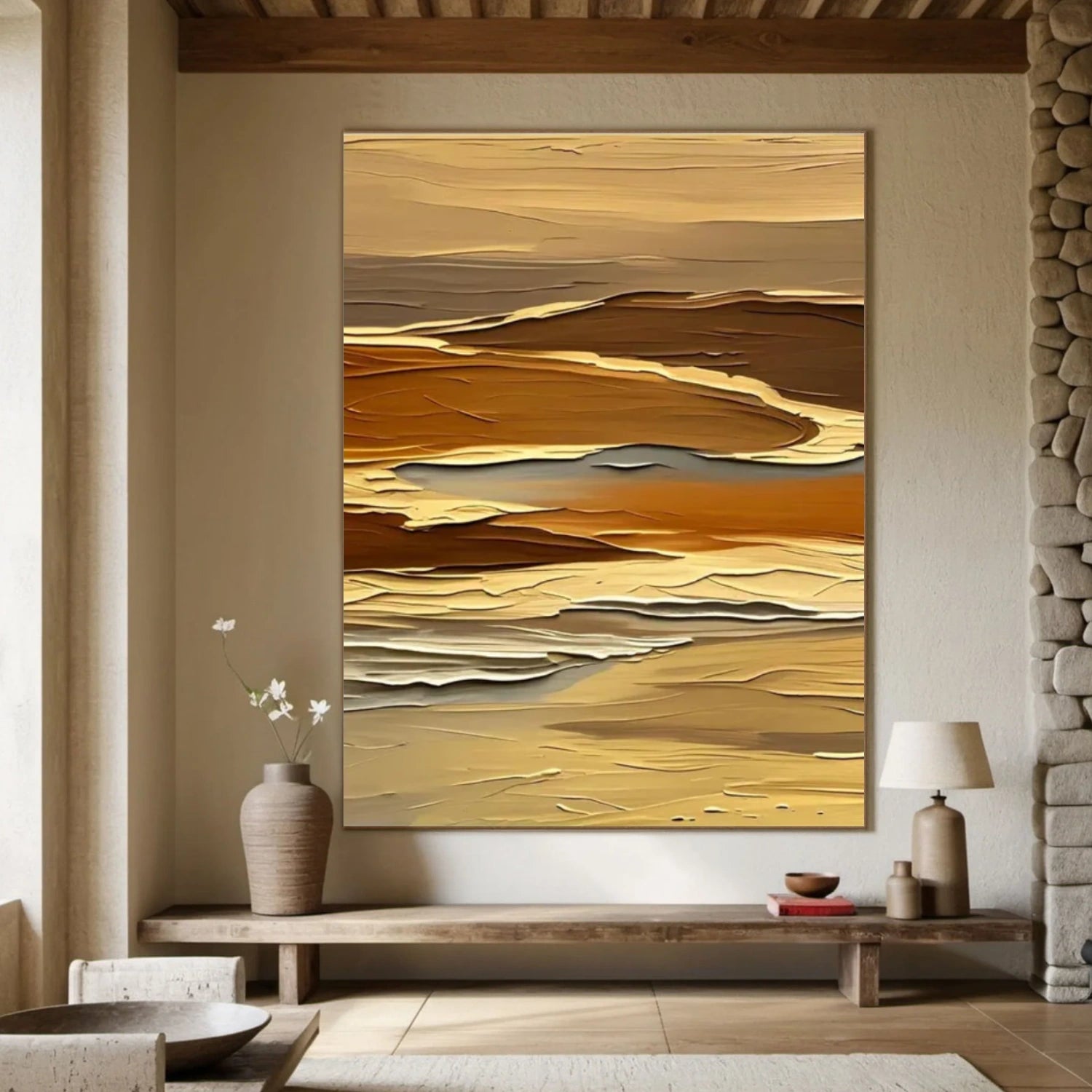 Abstract Mountain Textured Canvas Art #WT212