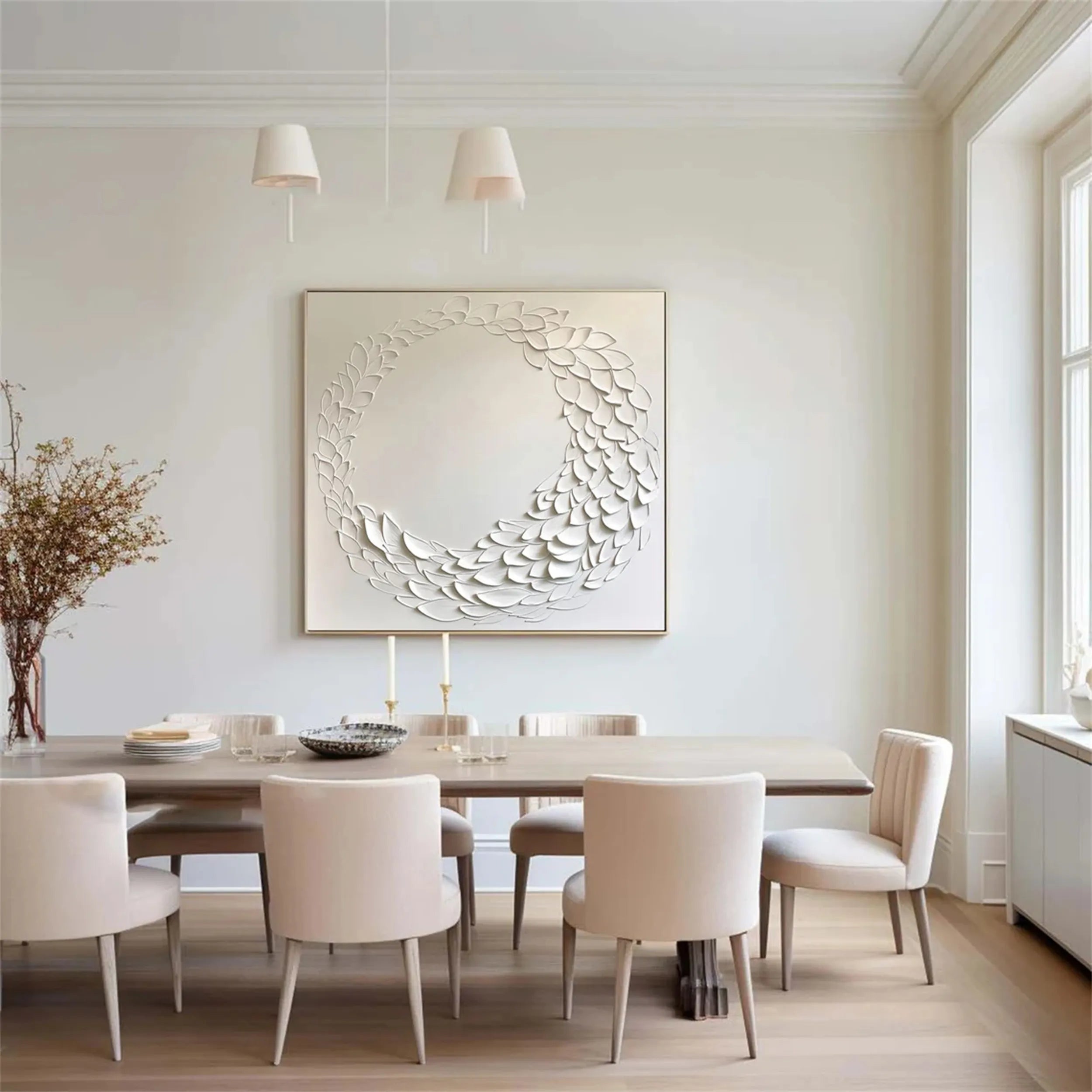 White Textured Minimalist Wall Art #WT092