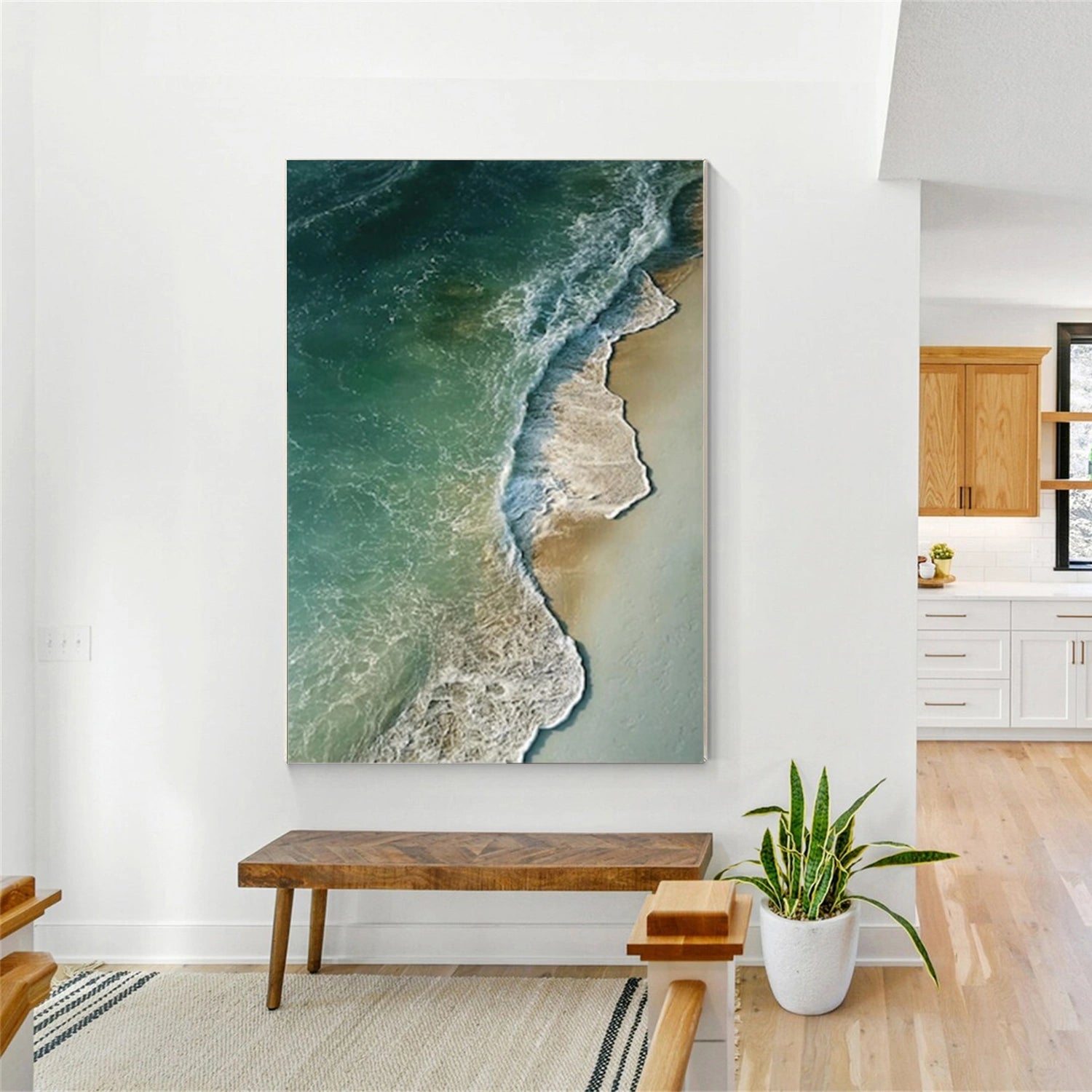 Sky And Ocean Abstract Textured Wall Art #SO368