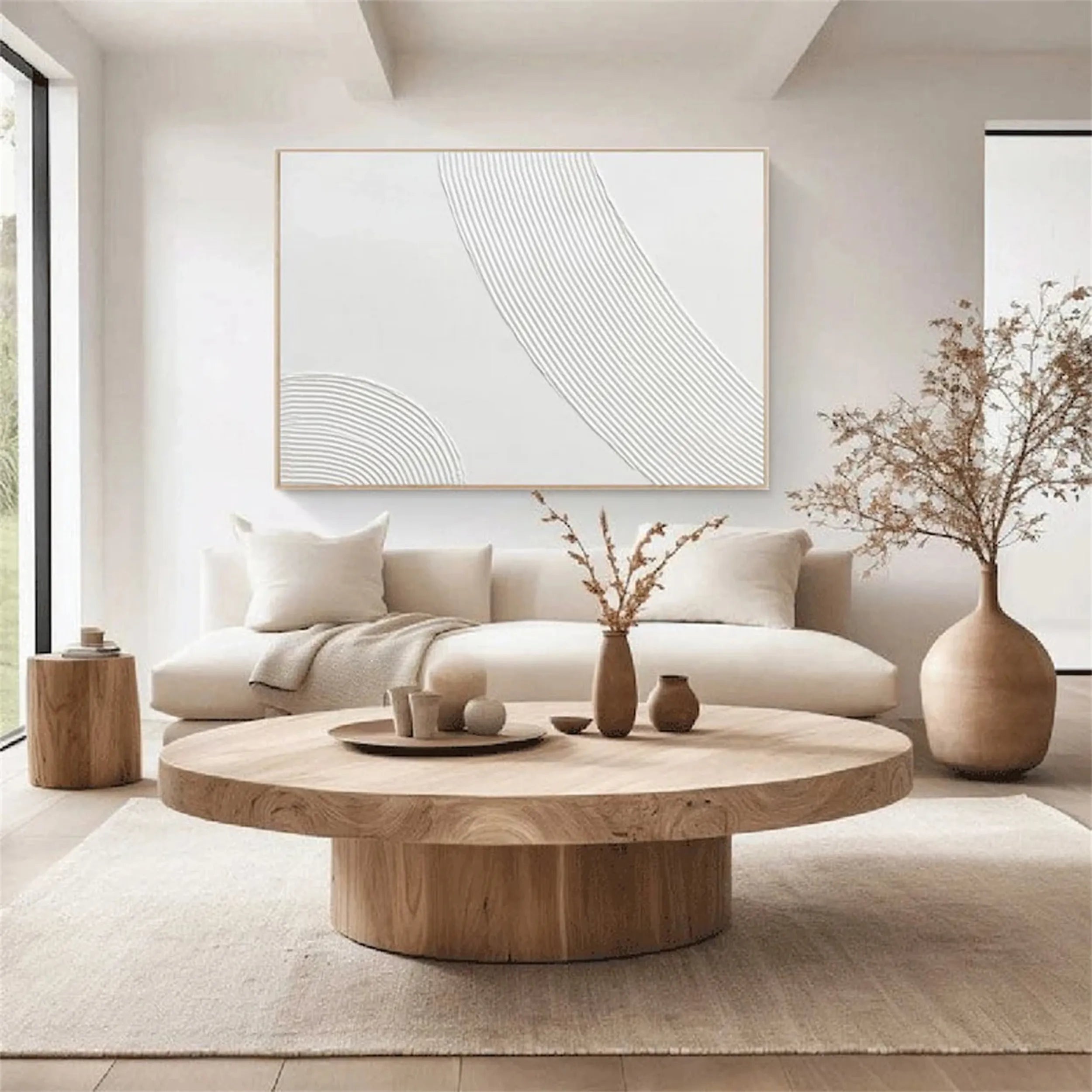 White Textured Minimalist Wall Art #WT107