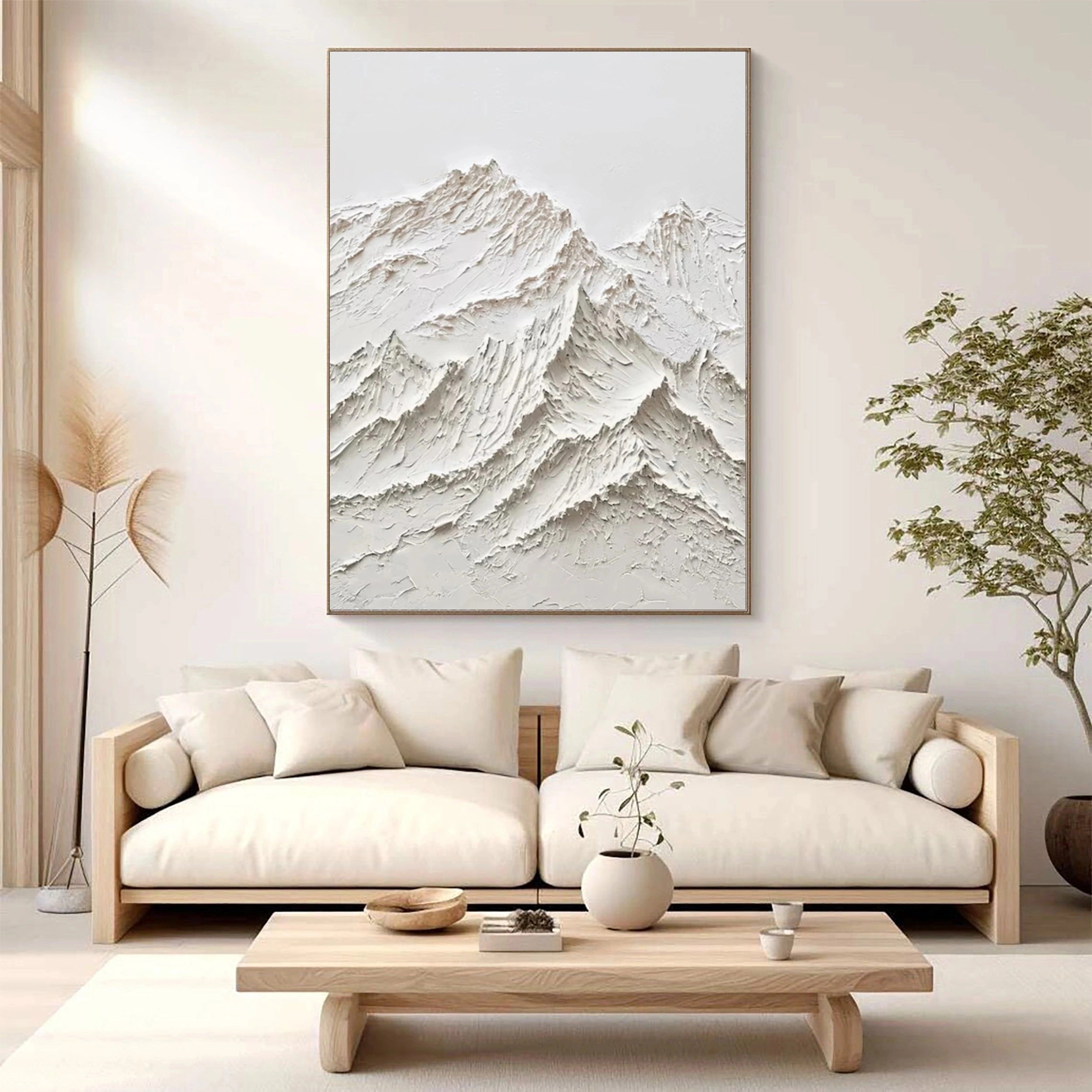 White Textured Minimalist Wall Art #WT036