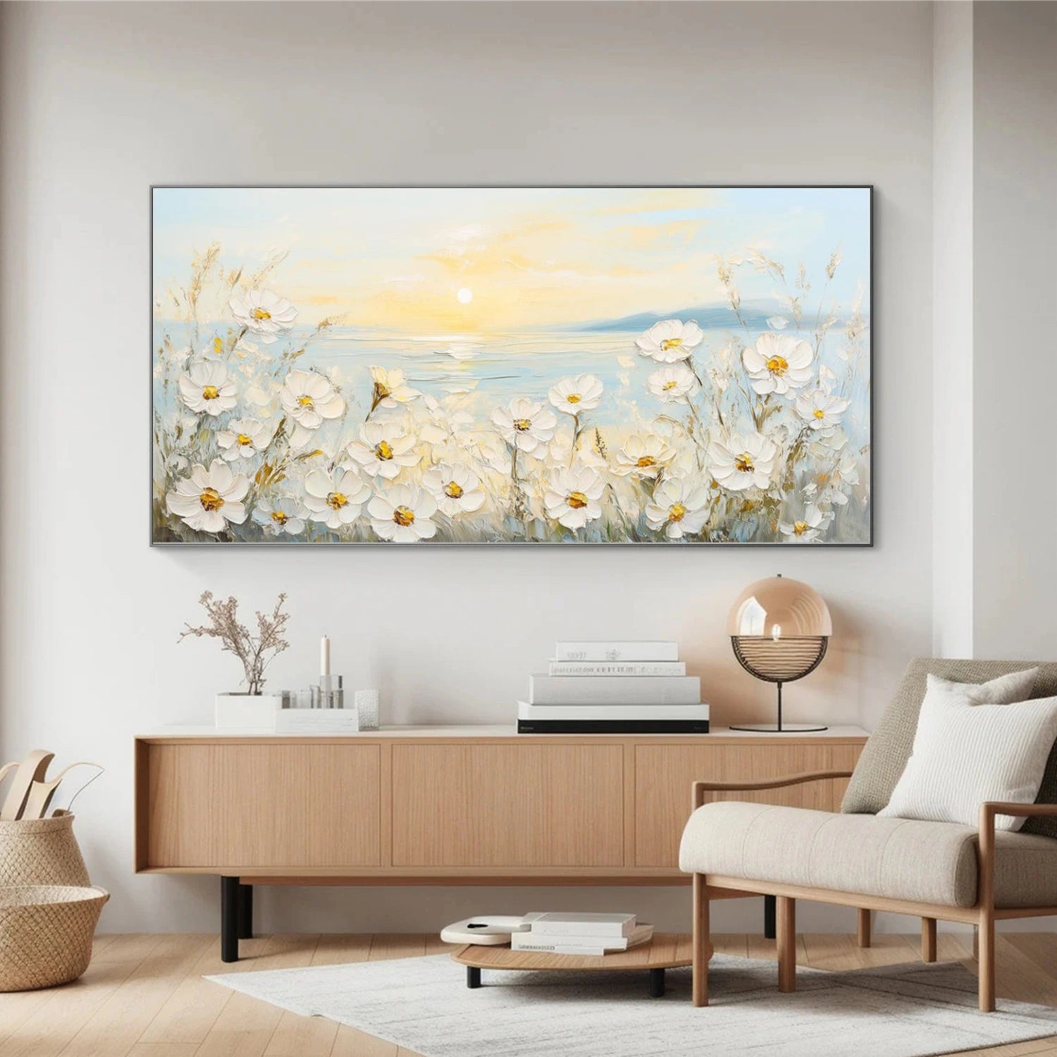 Tree And Flower Abstract Textured Wall Art #TF191