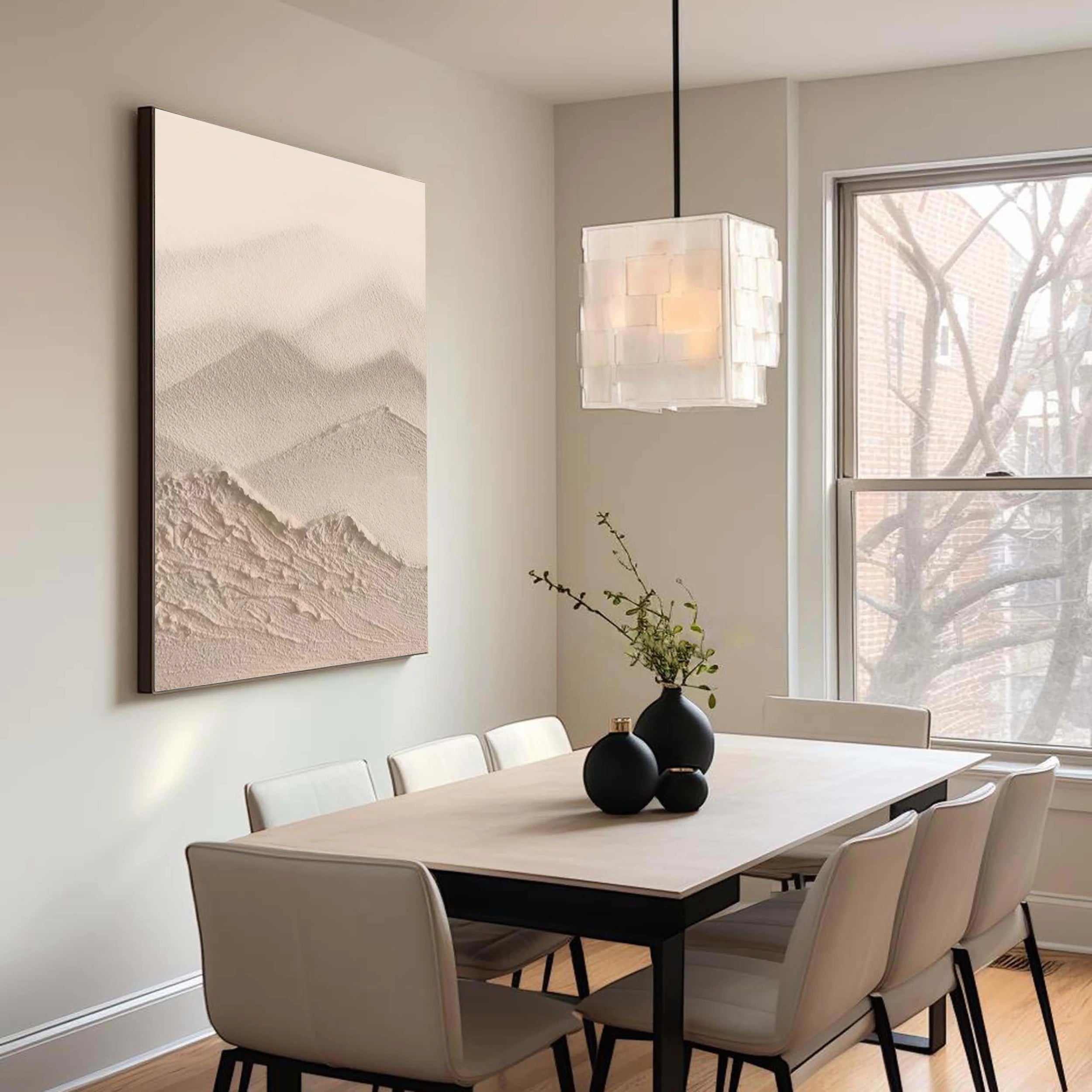 Beige & Brown Textured Minimalist Wall Art #BM004