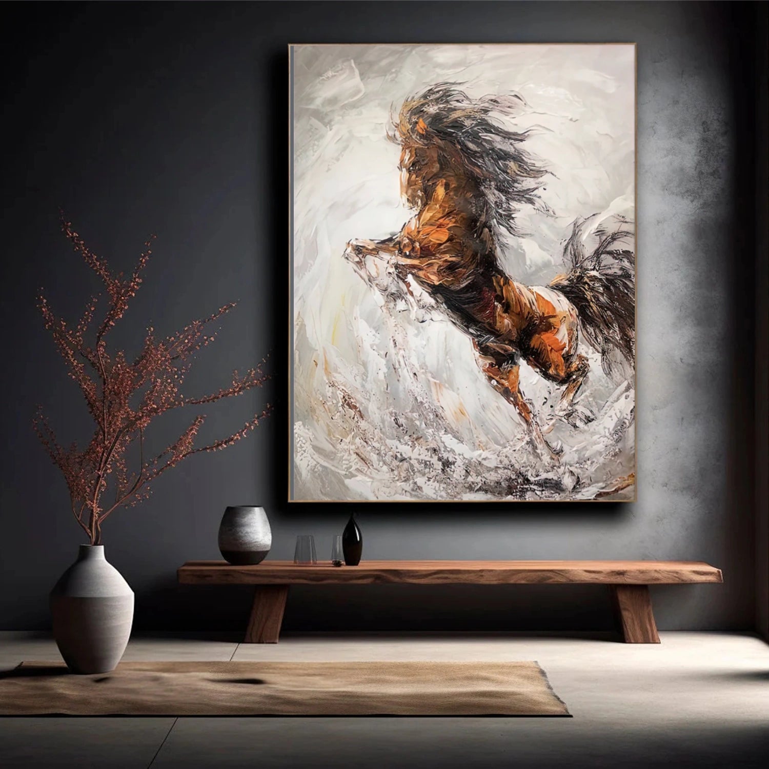Abstract Animal Art Horse Wall Art #AT046
