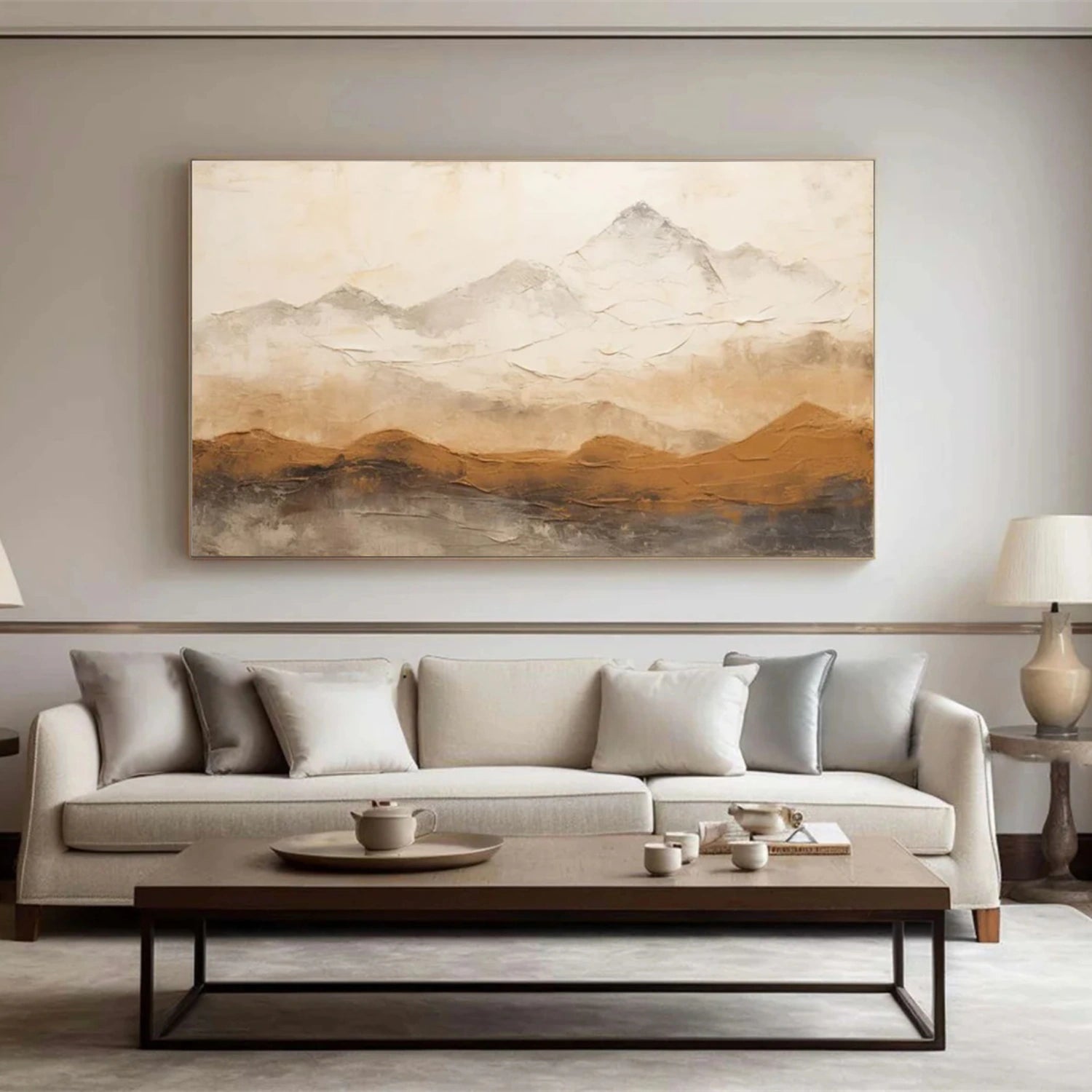 Abstract Mountain Textured Canvas Art #WT215