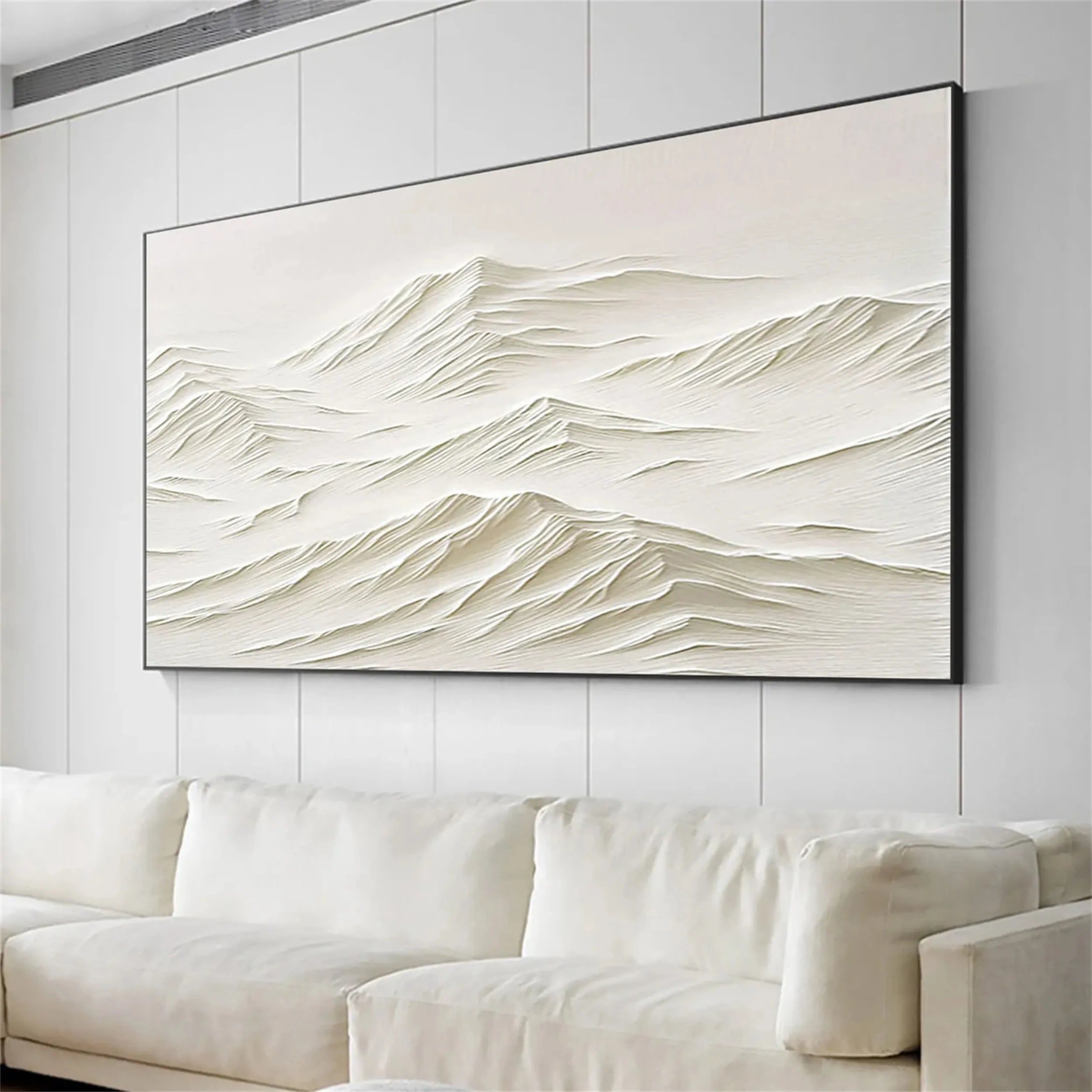 White Textured Minimalist Wall Art #WT131