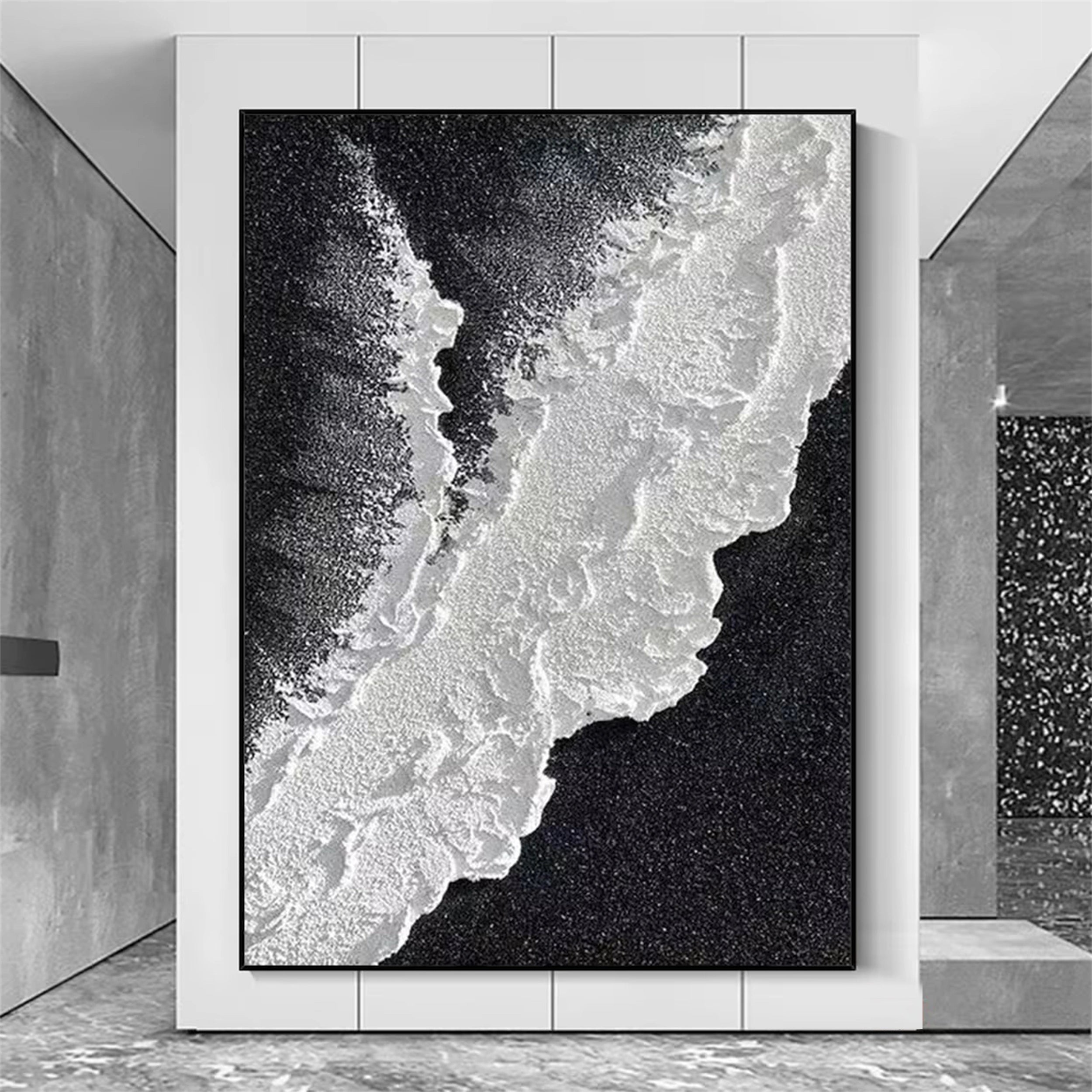Black Textured Minimalist Wall Art #BT048
