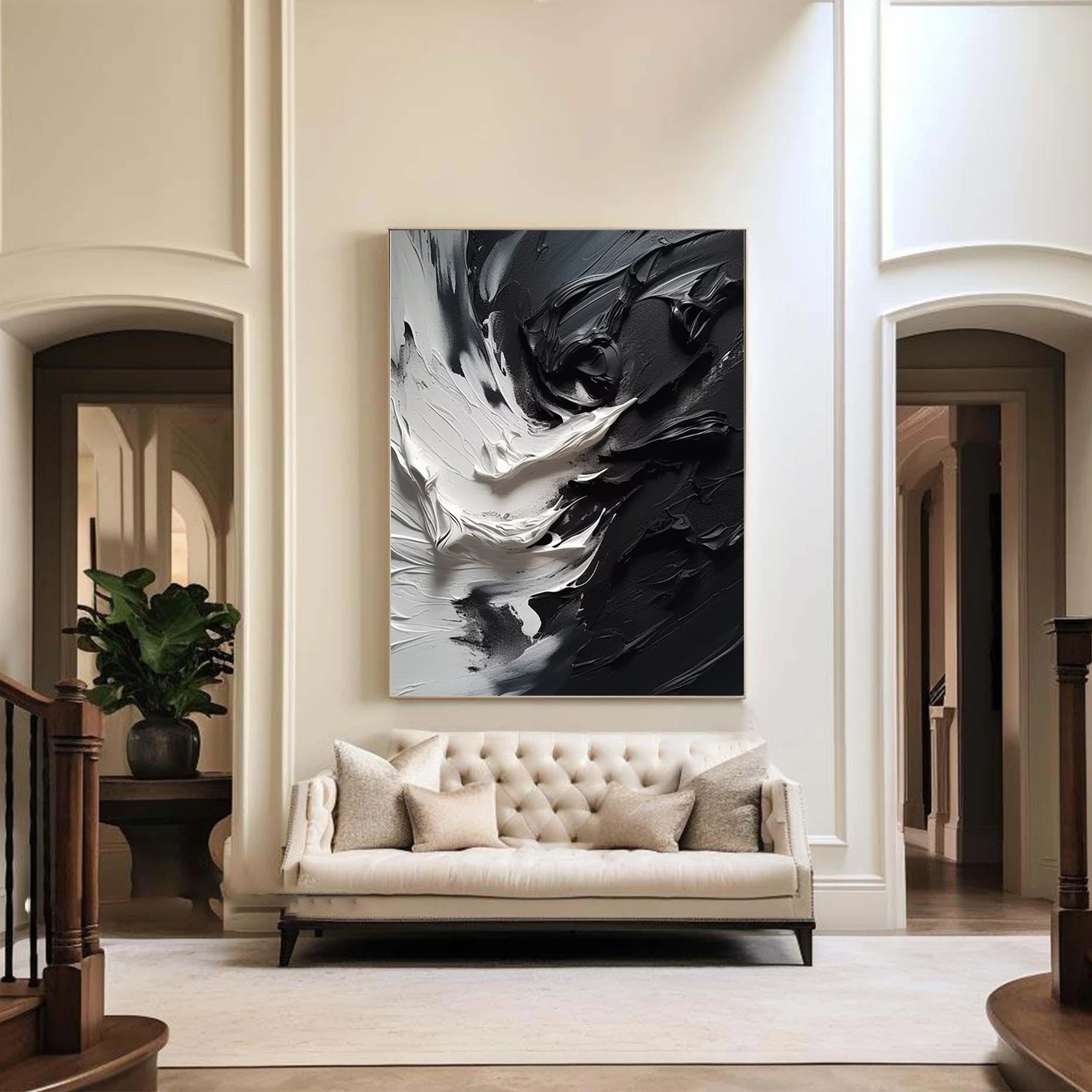 Black Textured Minimalist Wall Art #BT032