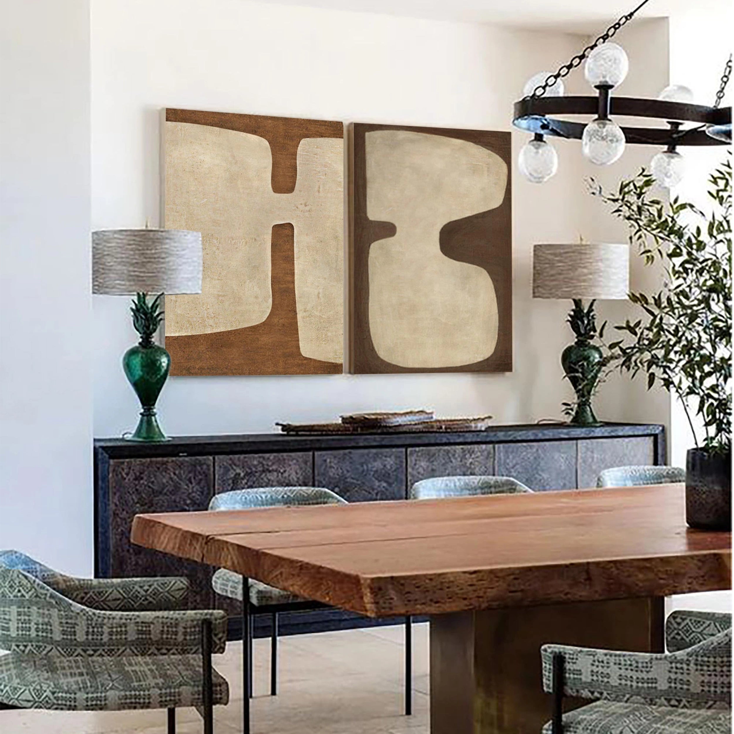 Wabi Sabi Abstract Wall Art Set of 2 #WA035