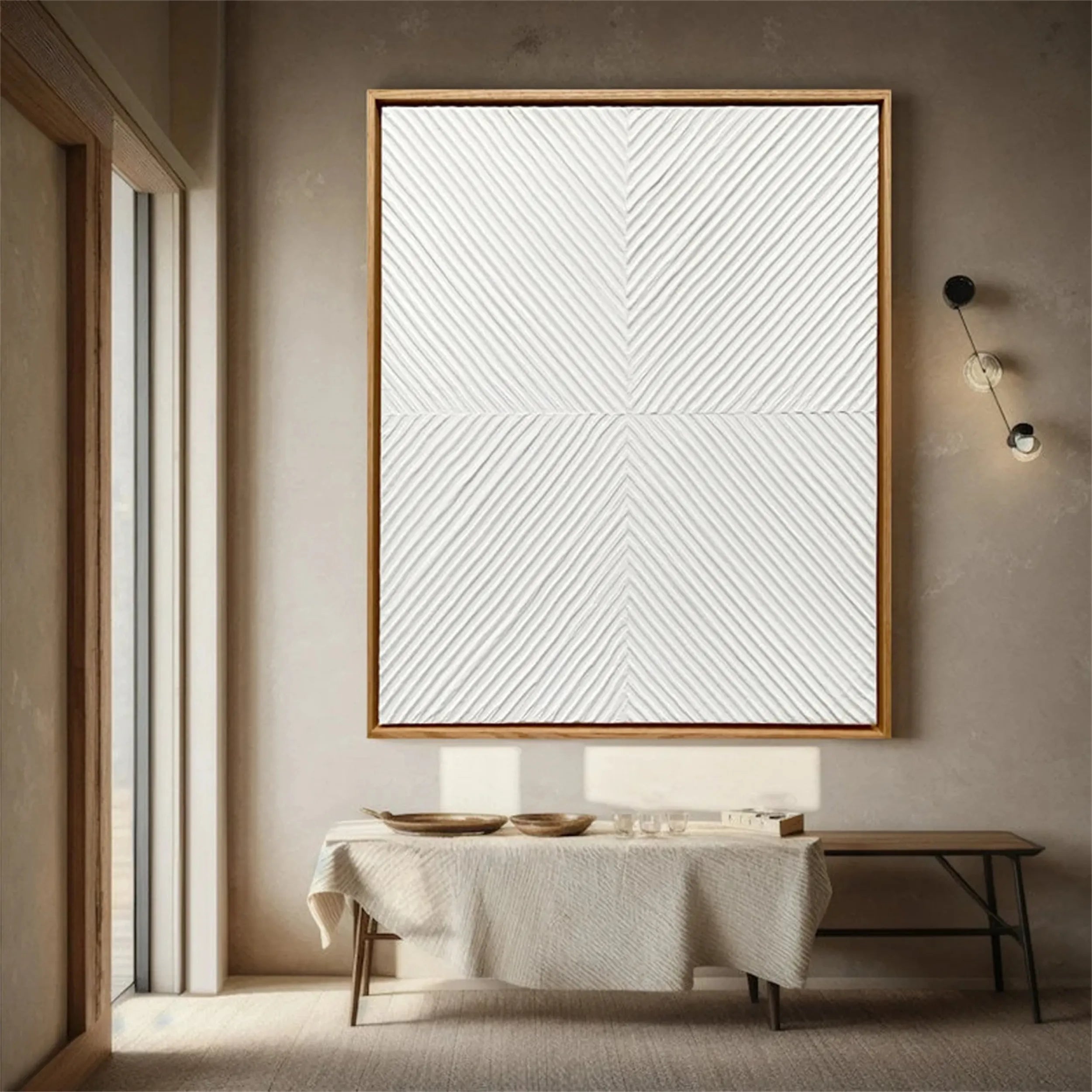 White Textured Minimalist Wall Art #WT109