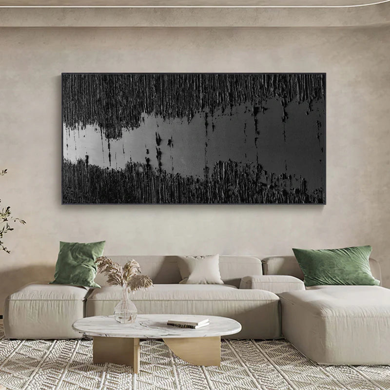 Black Textured Minimalist Wall Art #BT016