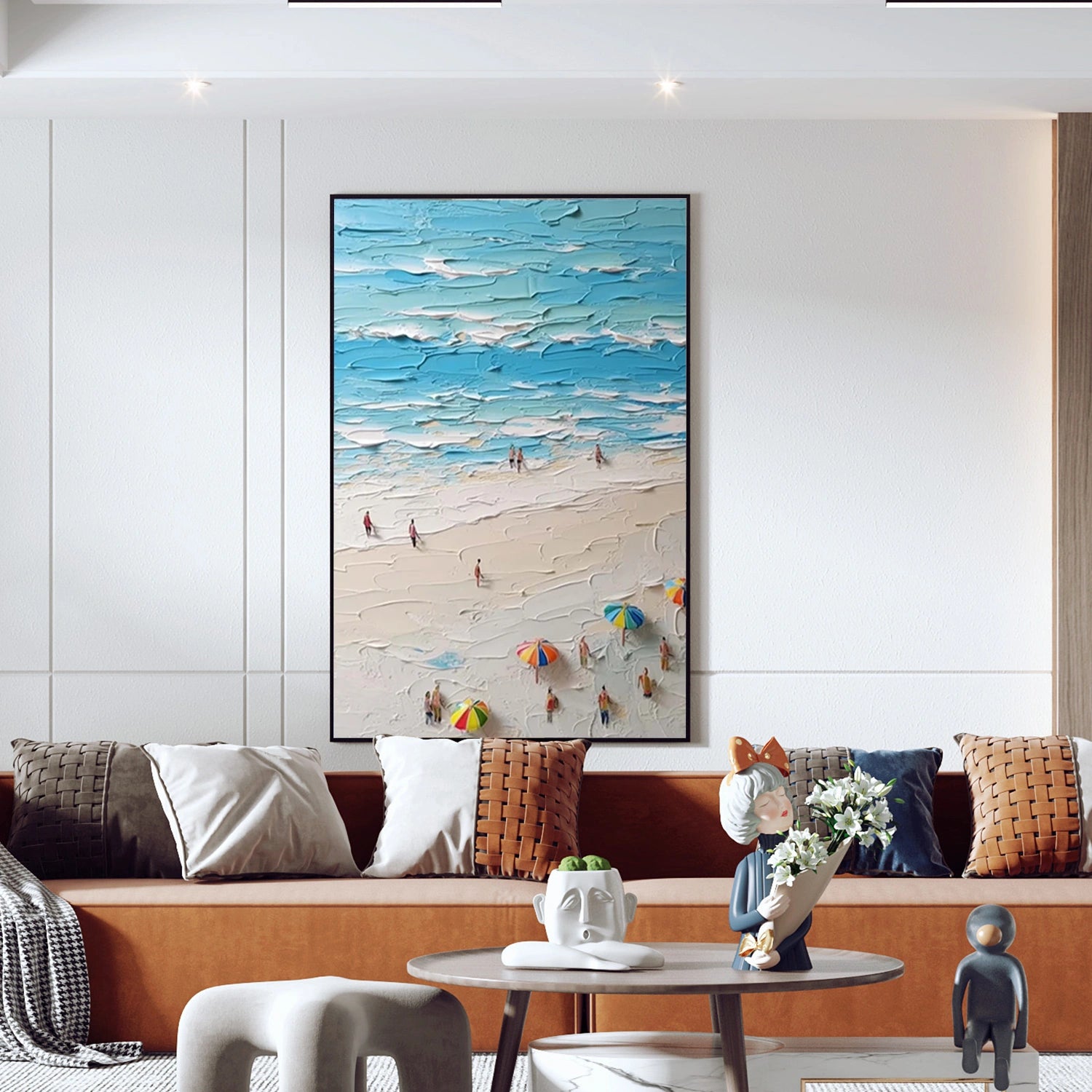 Sky And Ocean Abstract Textured Wall Art #SO274