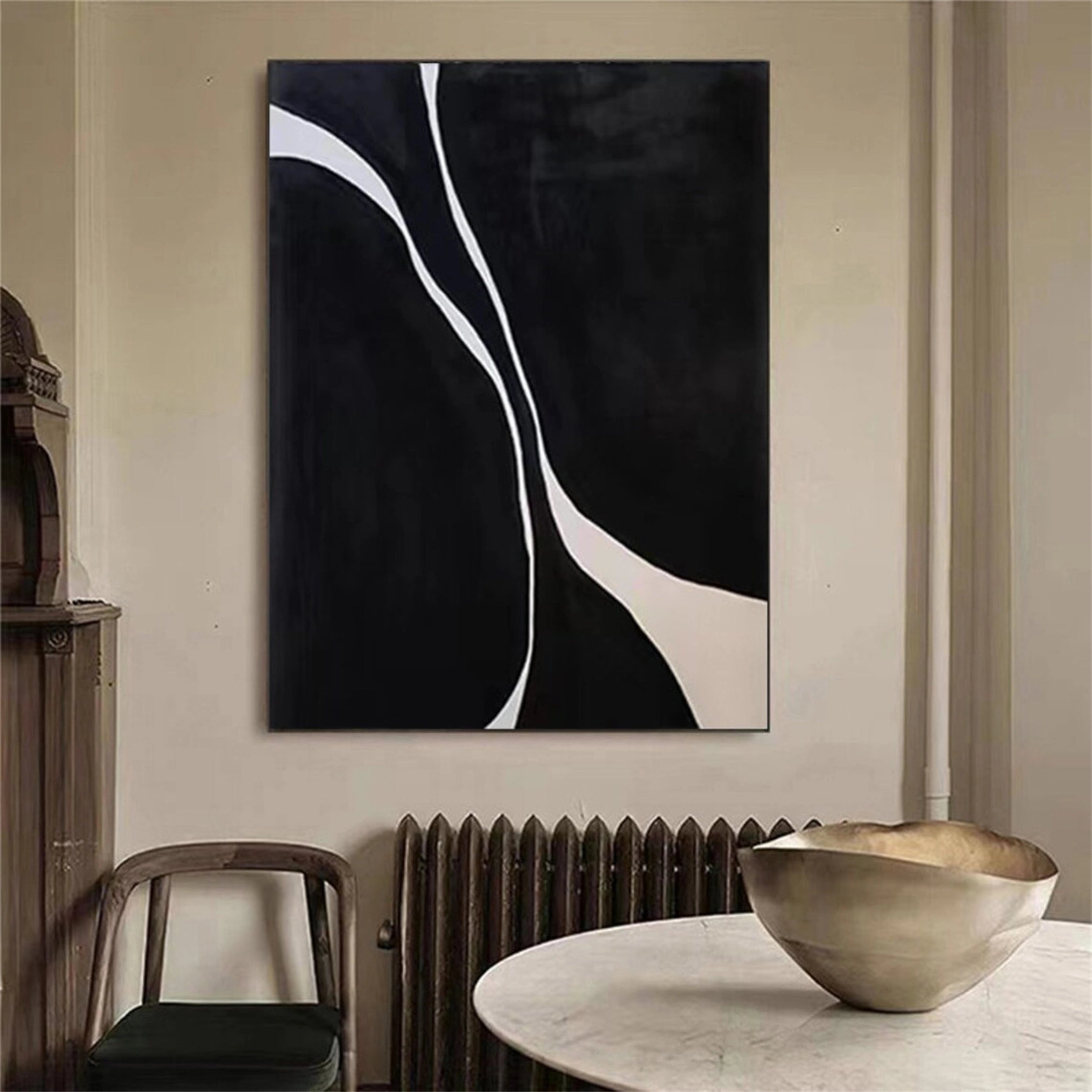 Black Textured Minimalist Wall Art #BT040