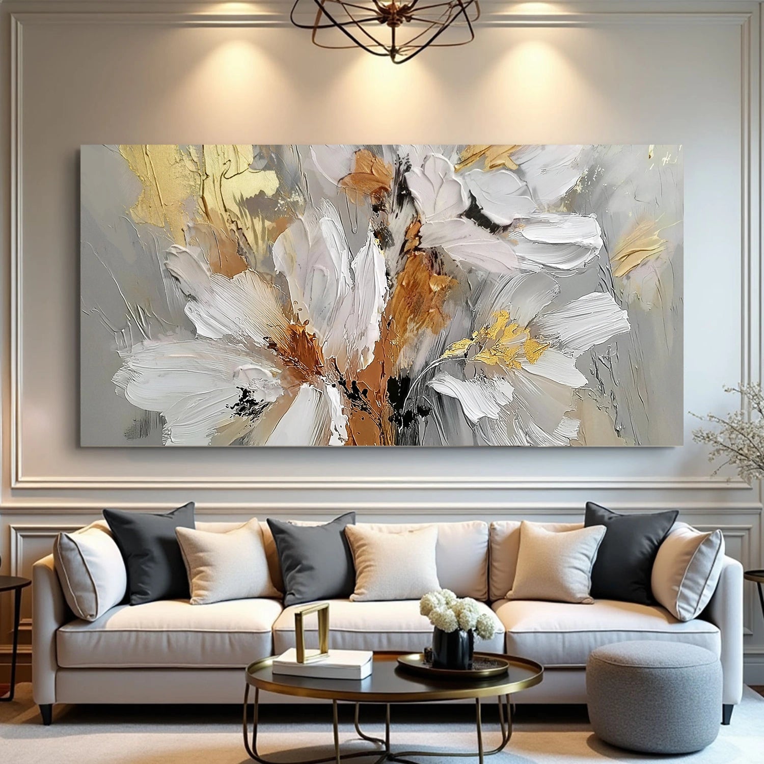 Tree And Flower Abstract Textured Wall Art #TF186
