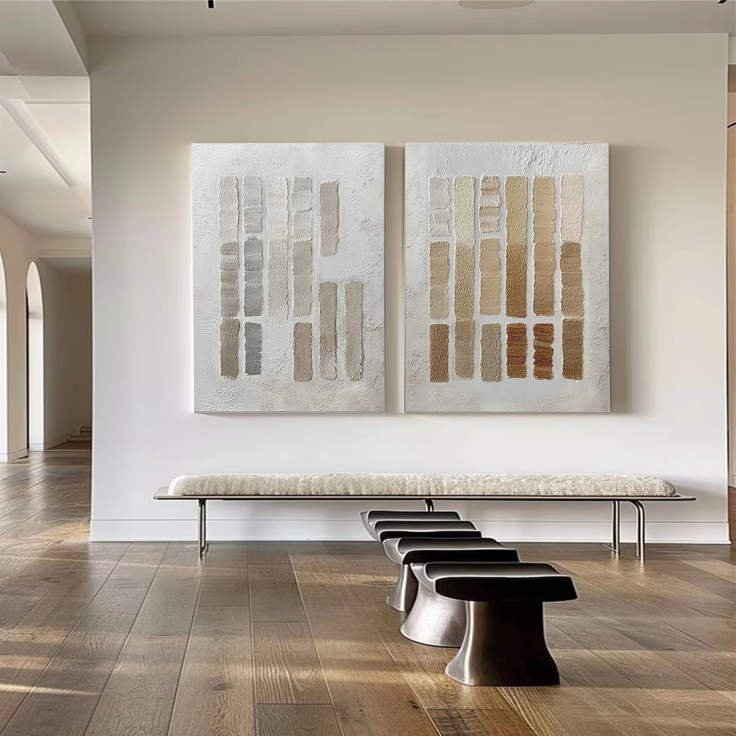 Wabi Sabi Abstract Textured Canvas Art Set of 2 #WA250