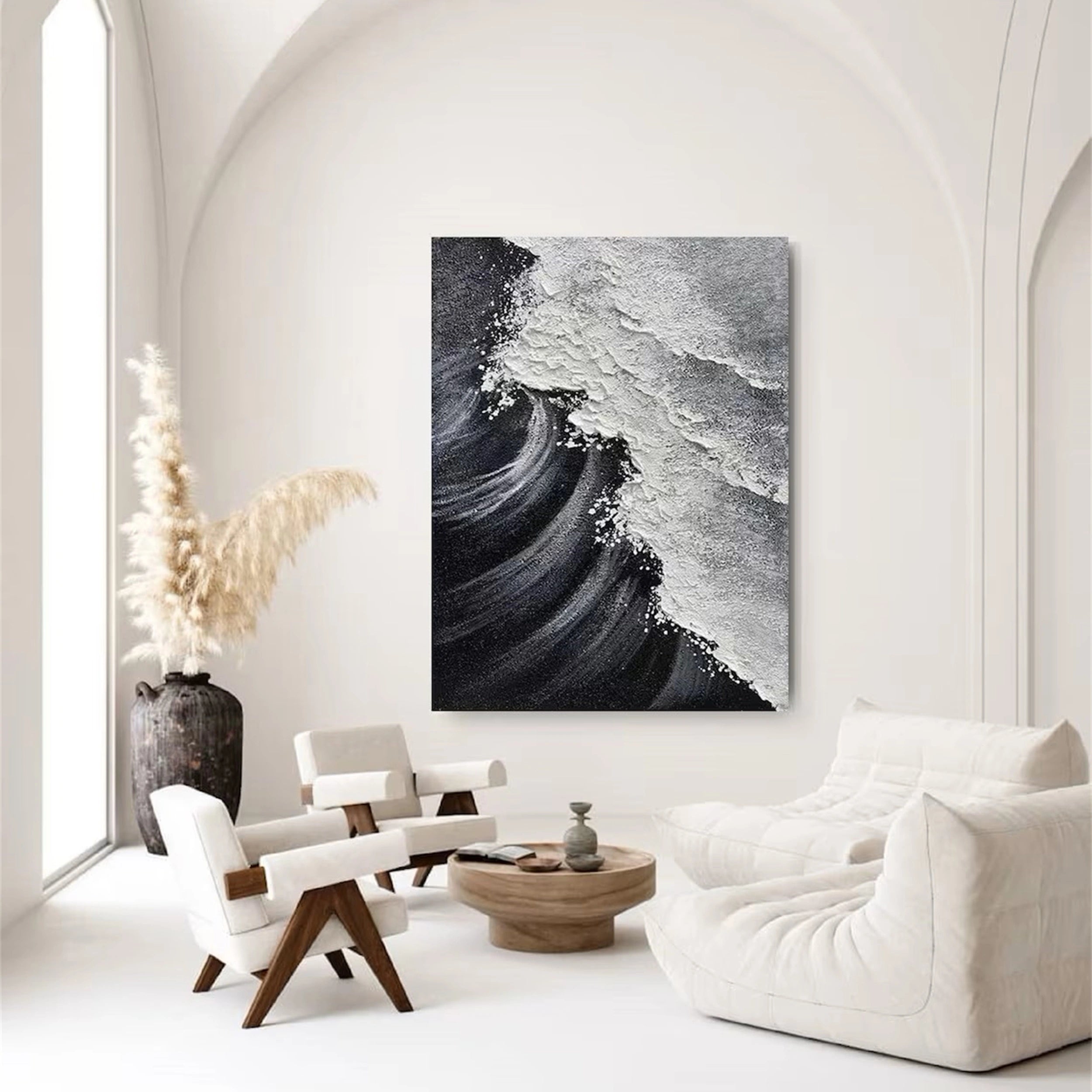 Black Textured Minimalist Wall Art #BT049
