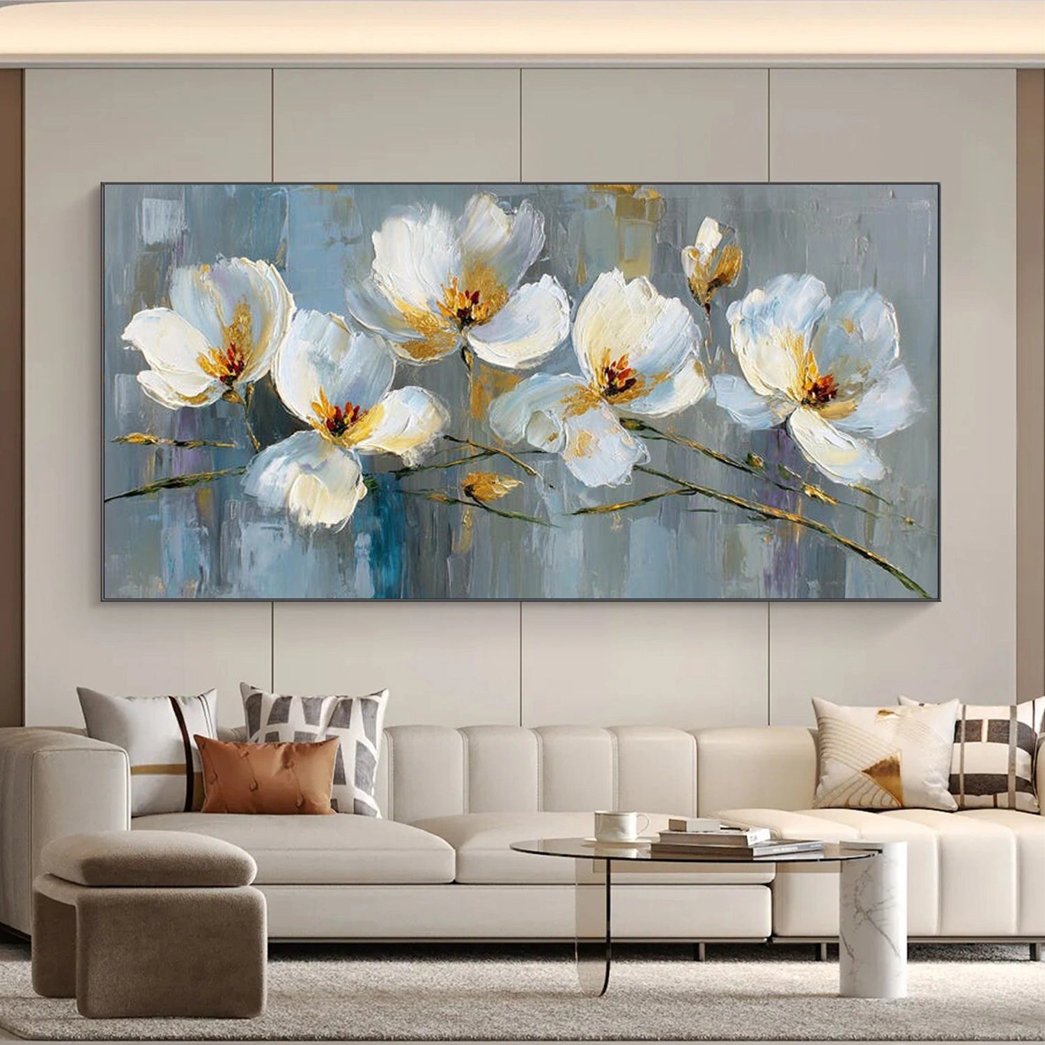 Tree And Flower Abstract Textured Wall Art #TF203