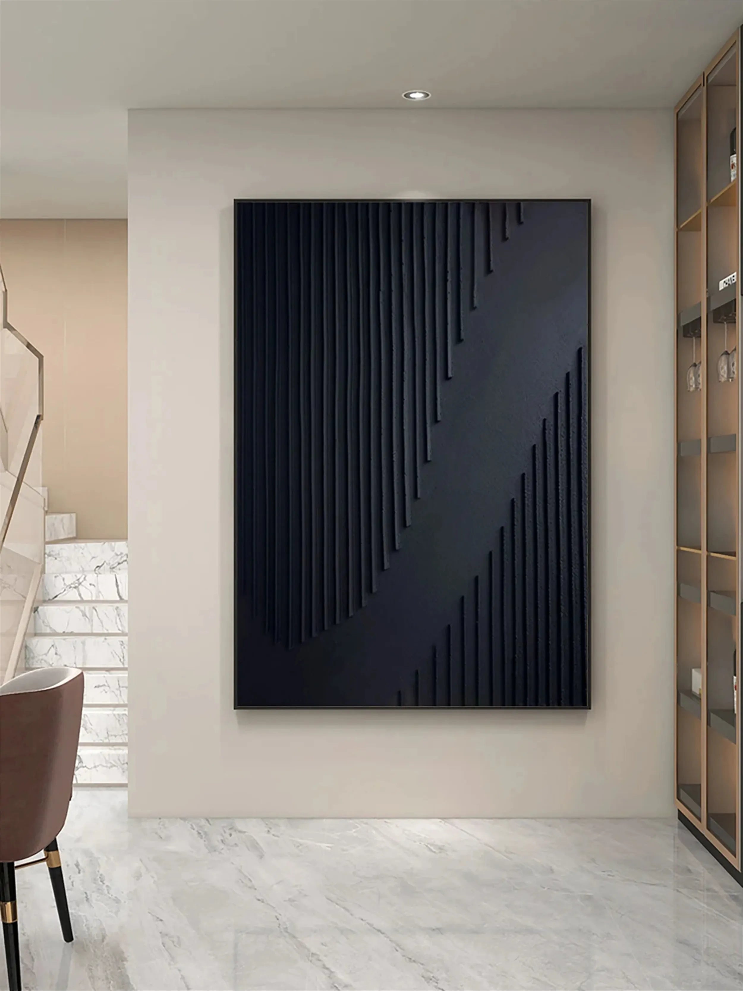 Black Textured Minimalist Wall Art #BT054
