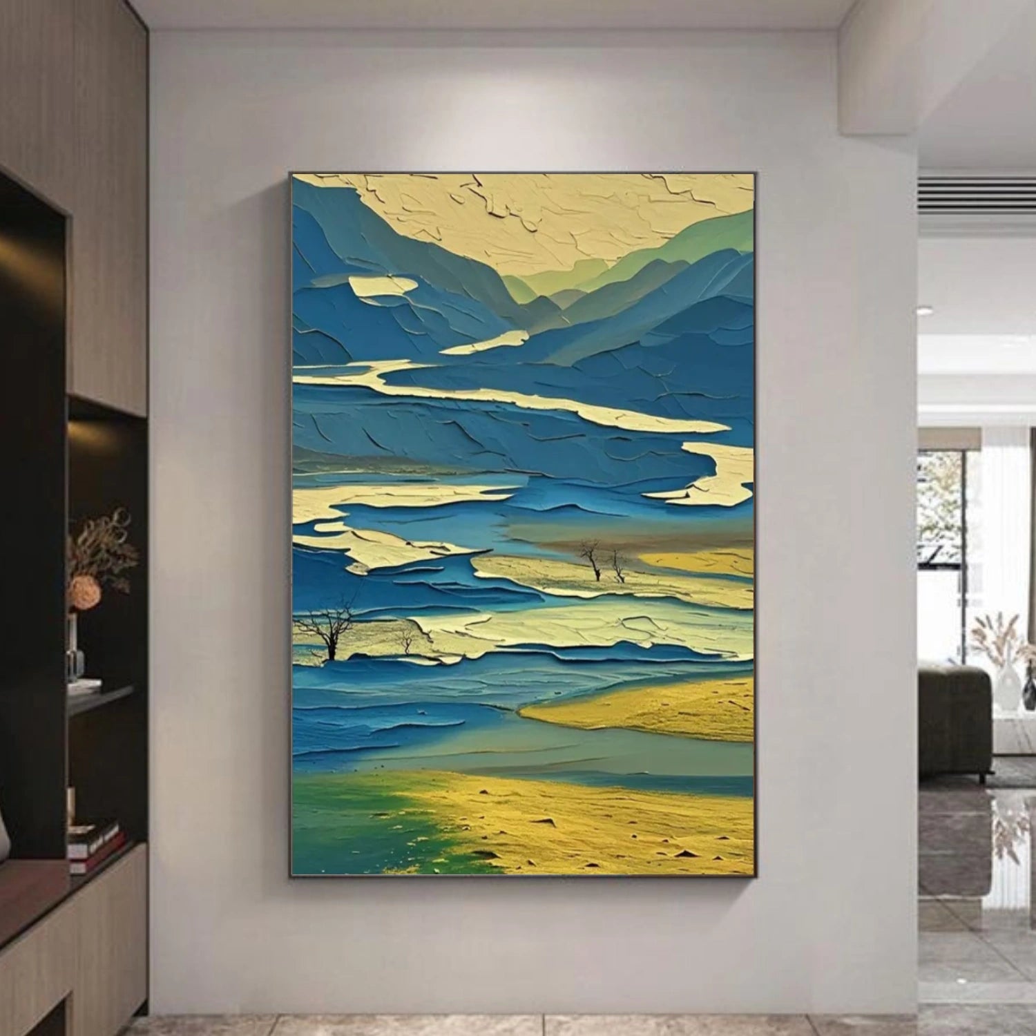 Abstract Mountain Textured Canvas Art #WT213