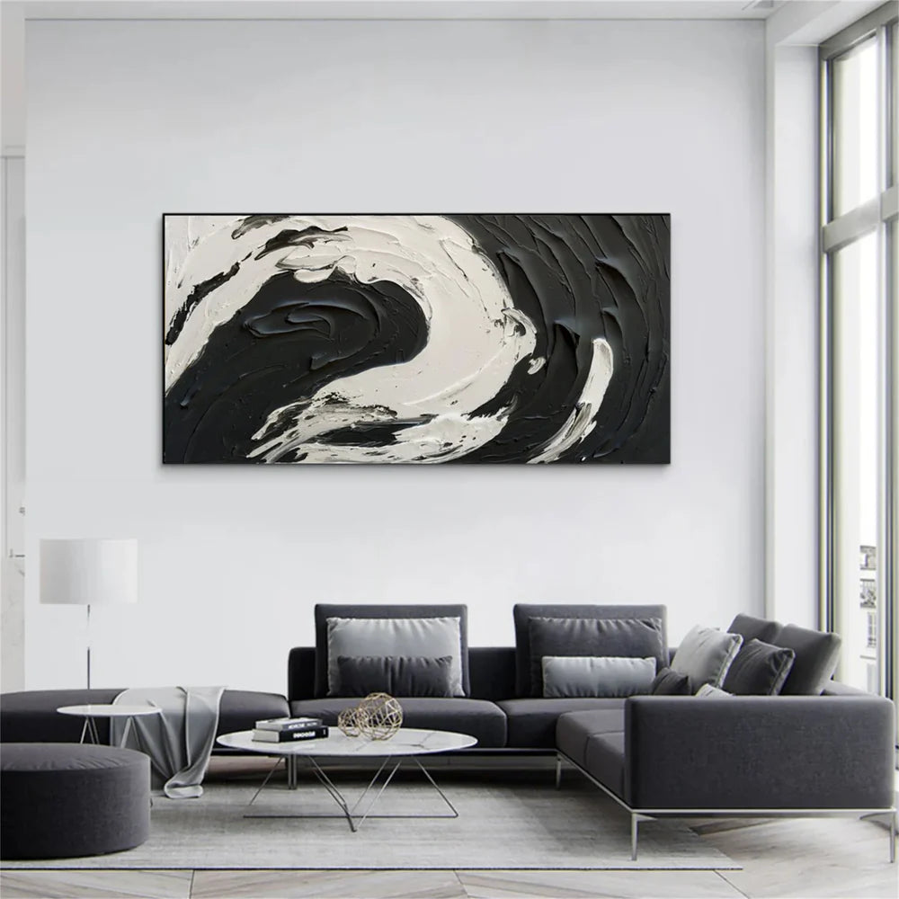 Black Textured Minimalist Wall Art #BT066