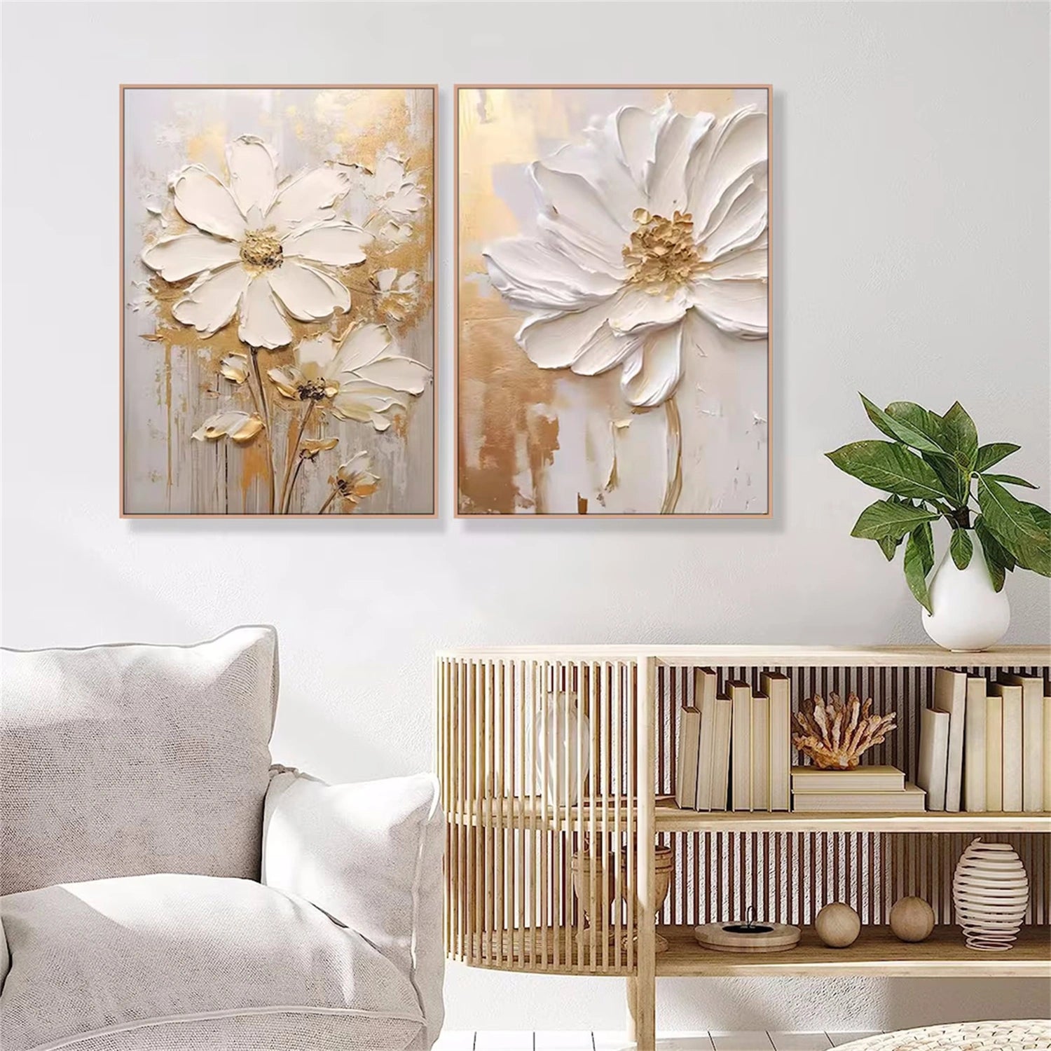 Colorful Tree And Flower Painting Set of 2 #TF016