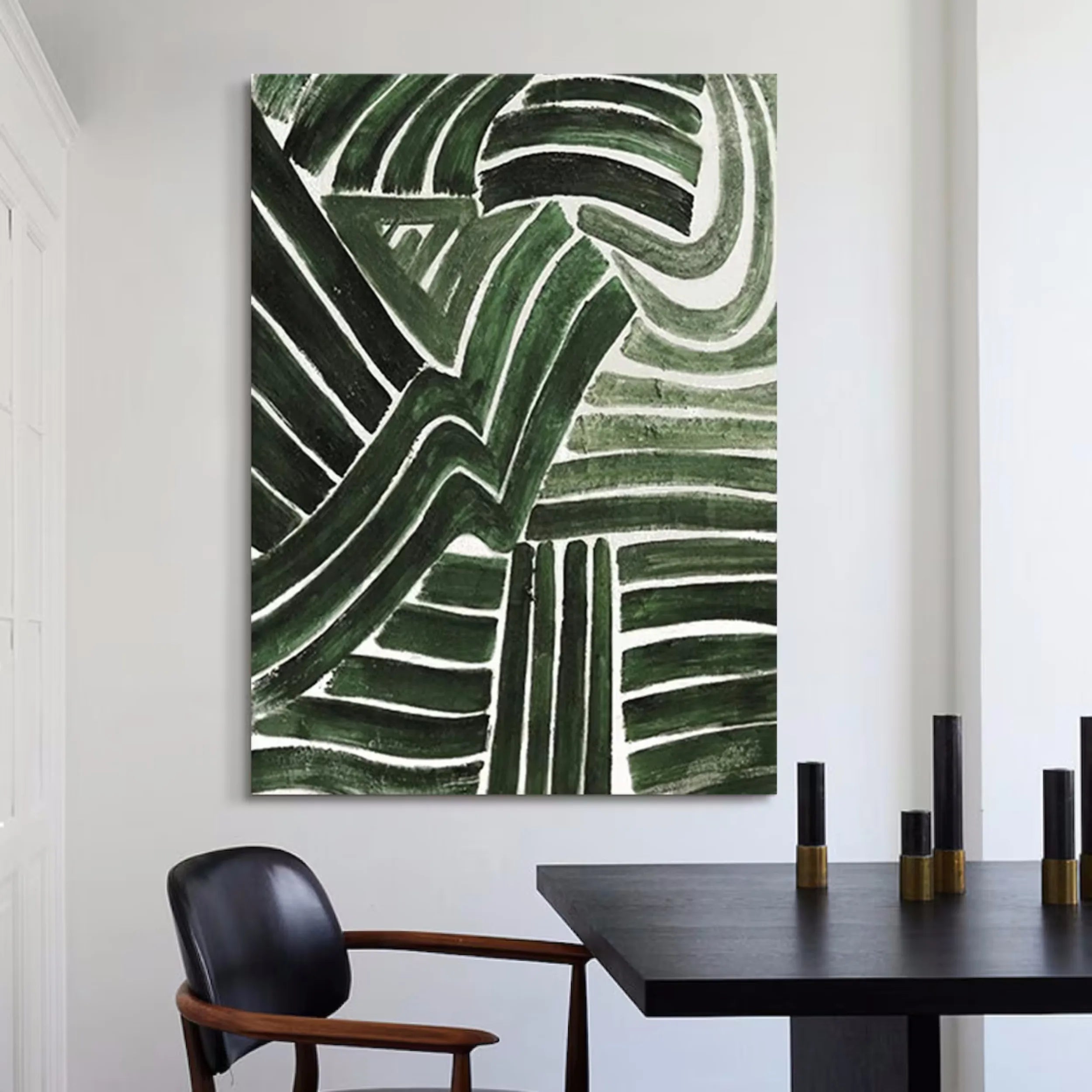 Green Textured Minimalist Wall Art #GT025