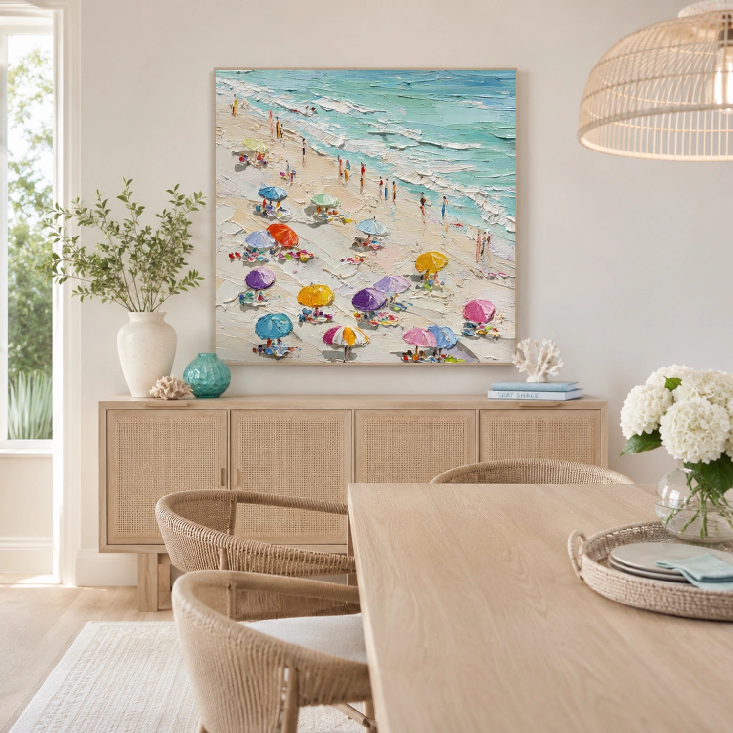 Sky And Ocean Abstract Textured Wall Art #SO422