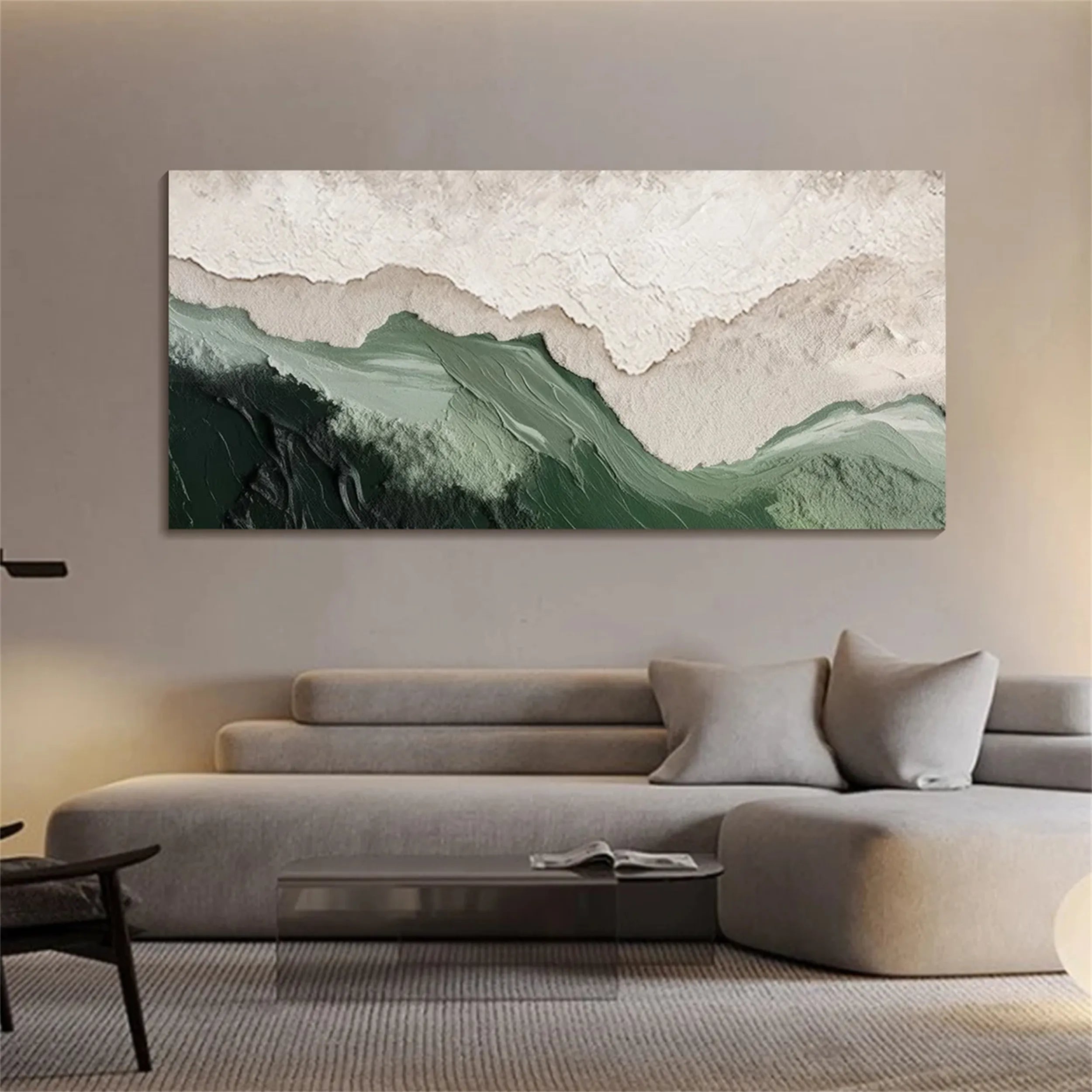 Green Textured Minimalist Wall Art #GT030