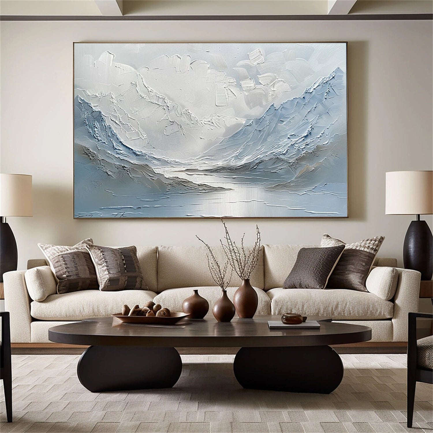 Abstract Mountain Textured Canvas Art #WT253