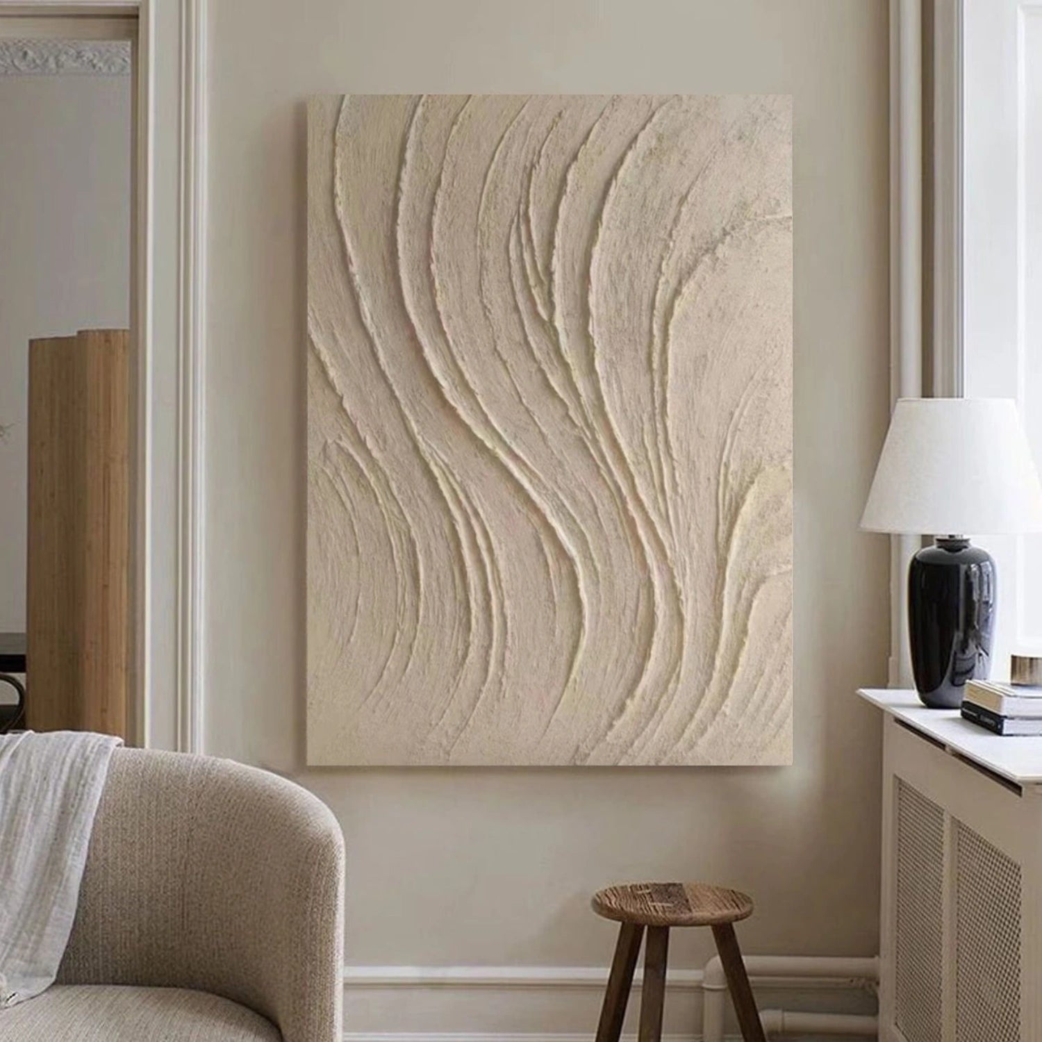 Beige Textured Minimalist Wall Art #BM039