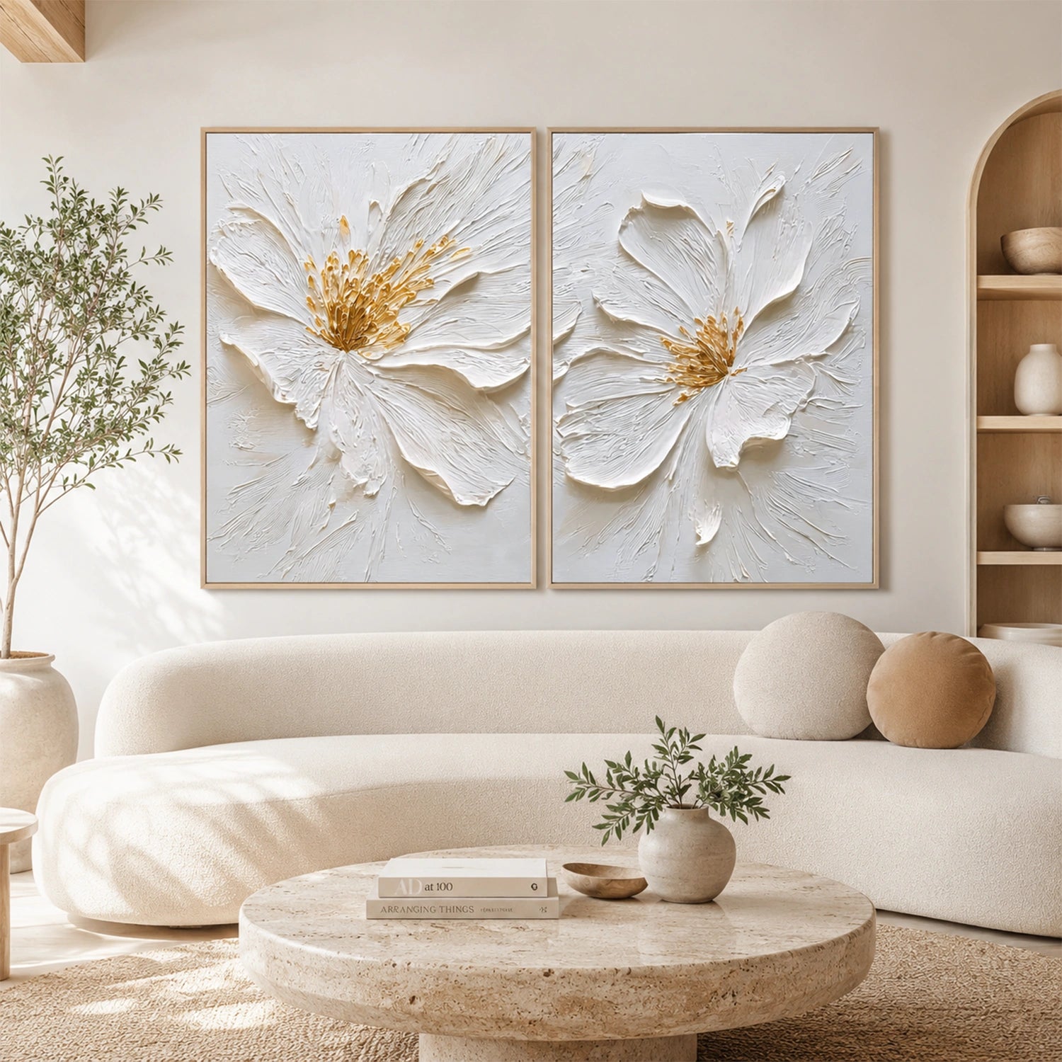Flower Abstract Textured Wall Art Set of 2 #TF218