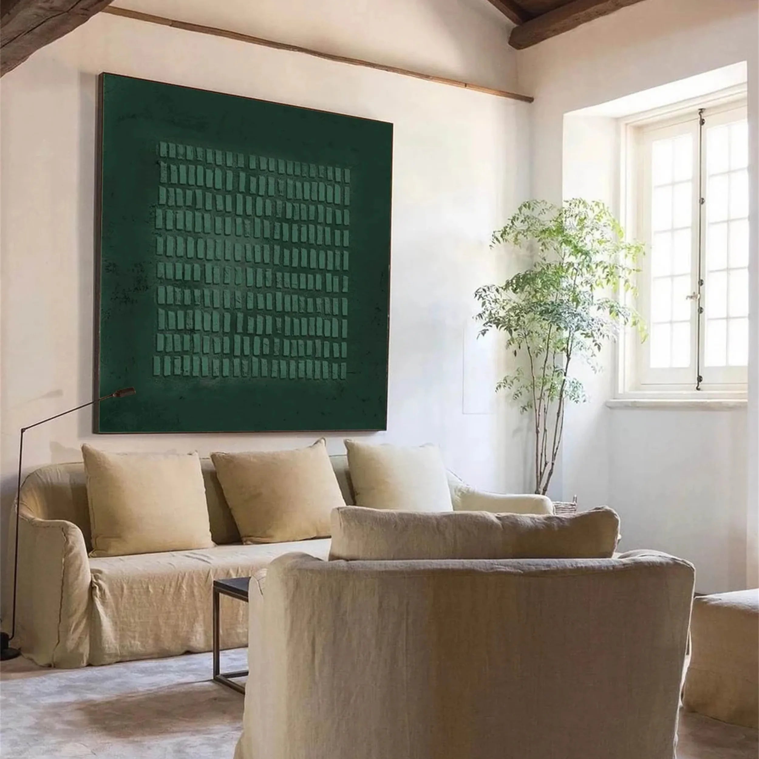 Green Textured Minimalist Wall Art #GT009