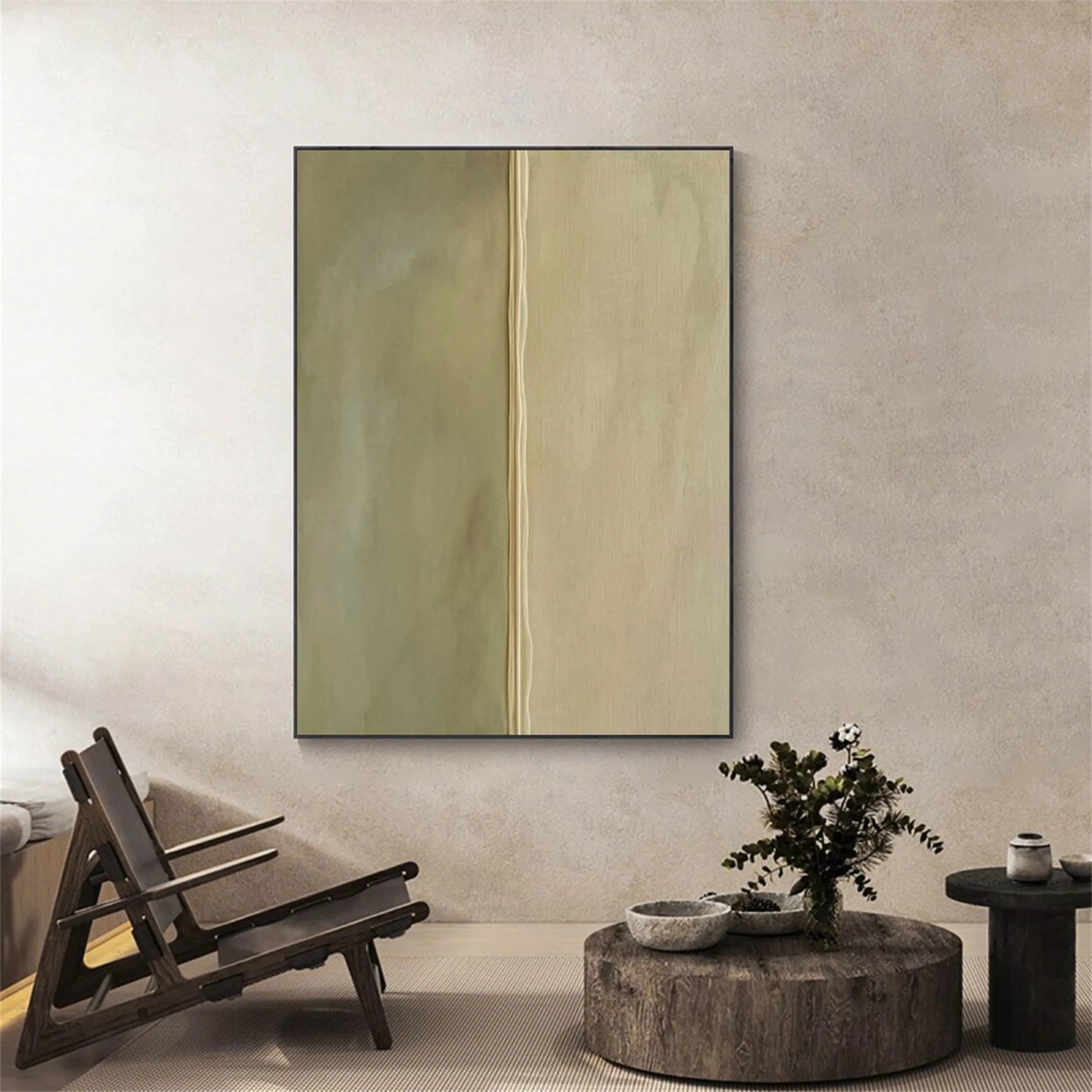 Green Textured Minimalist Wall Art #GT022