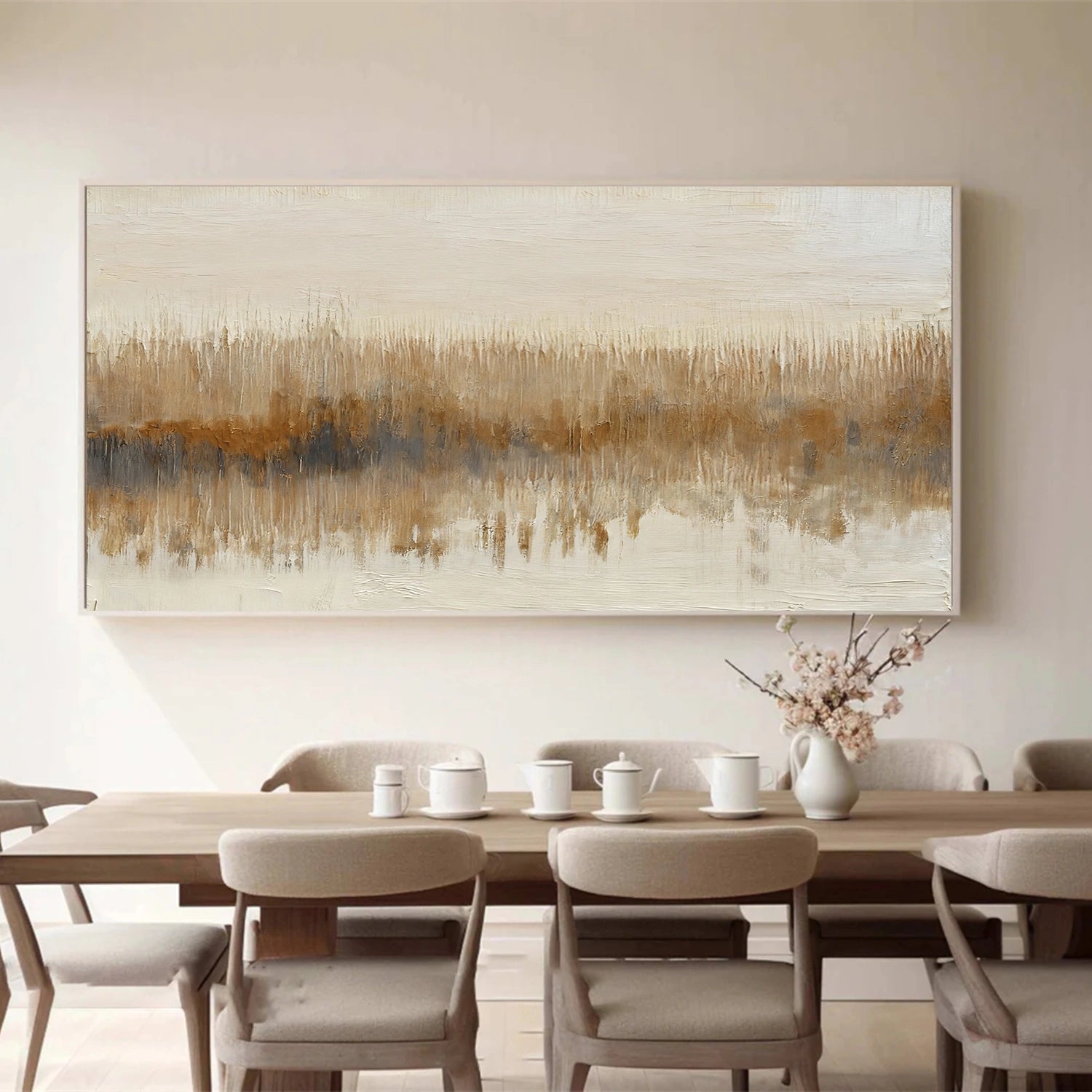 Beige and Brown Abstract Wall Art #AW194