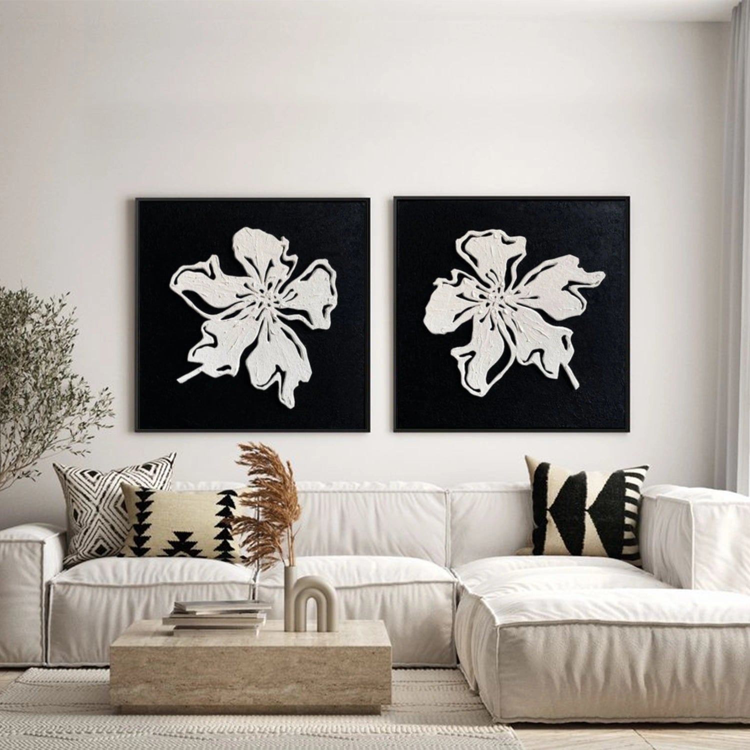 Tree And Flower Abstract Wall Art Set of 2 #TF214