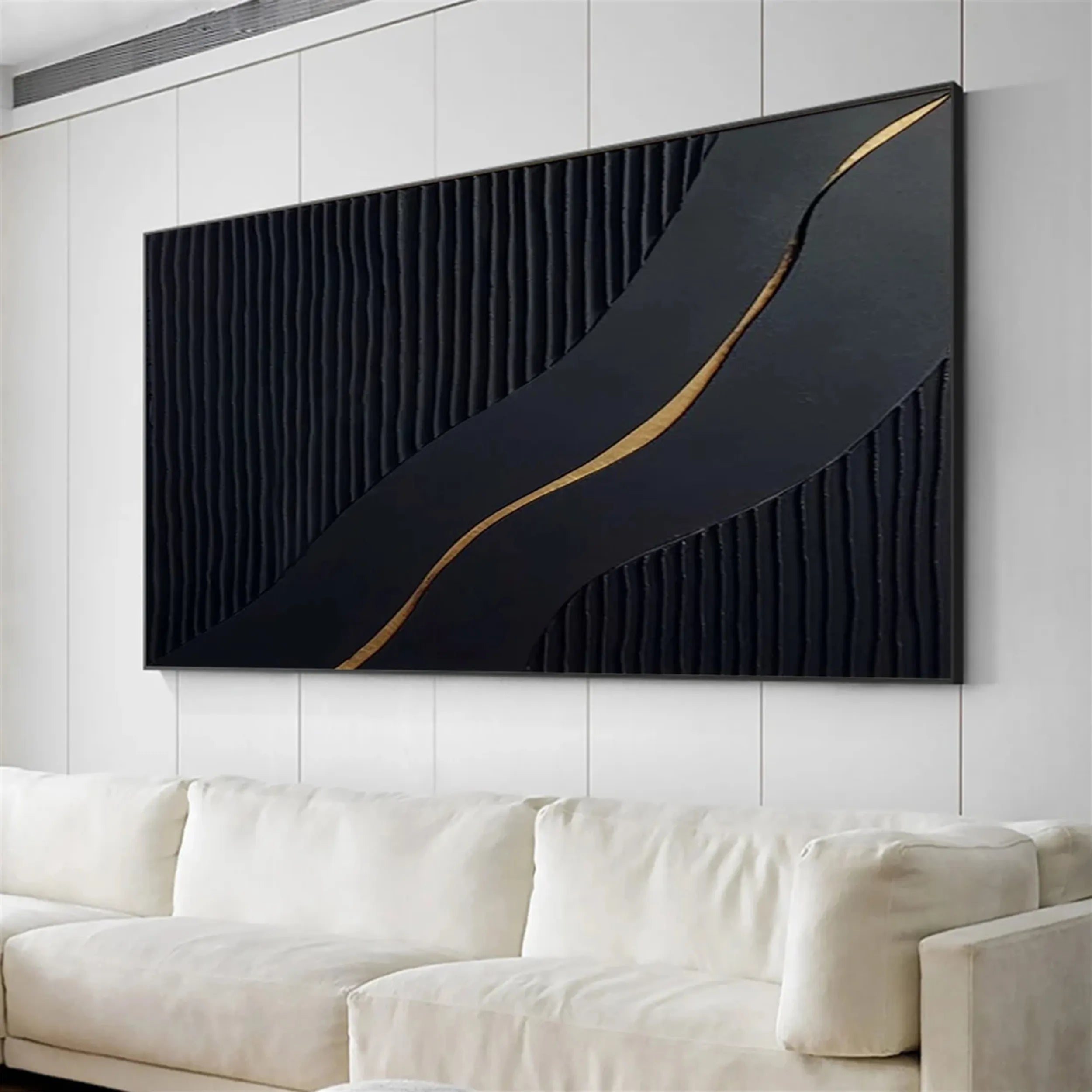Black Textured Minimalist Wall Art #BT055