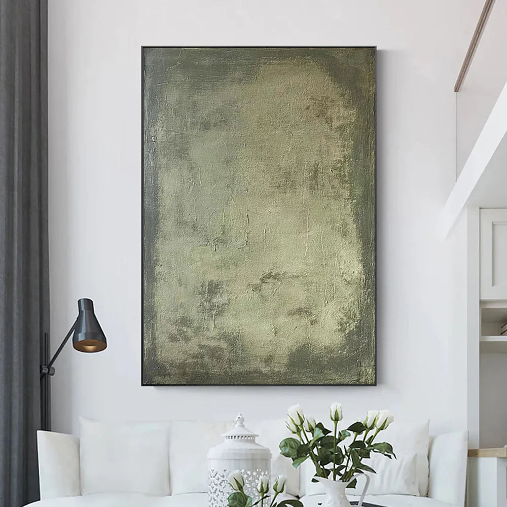 Green Textured Minimalist Wall Art #GT039