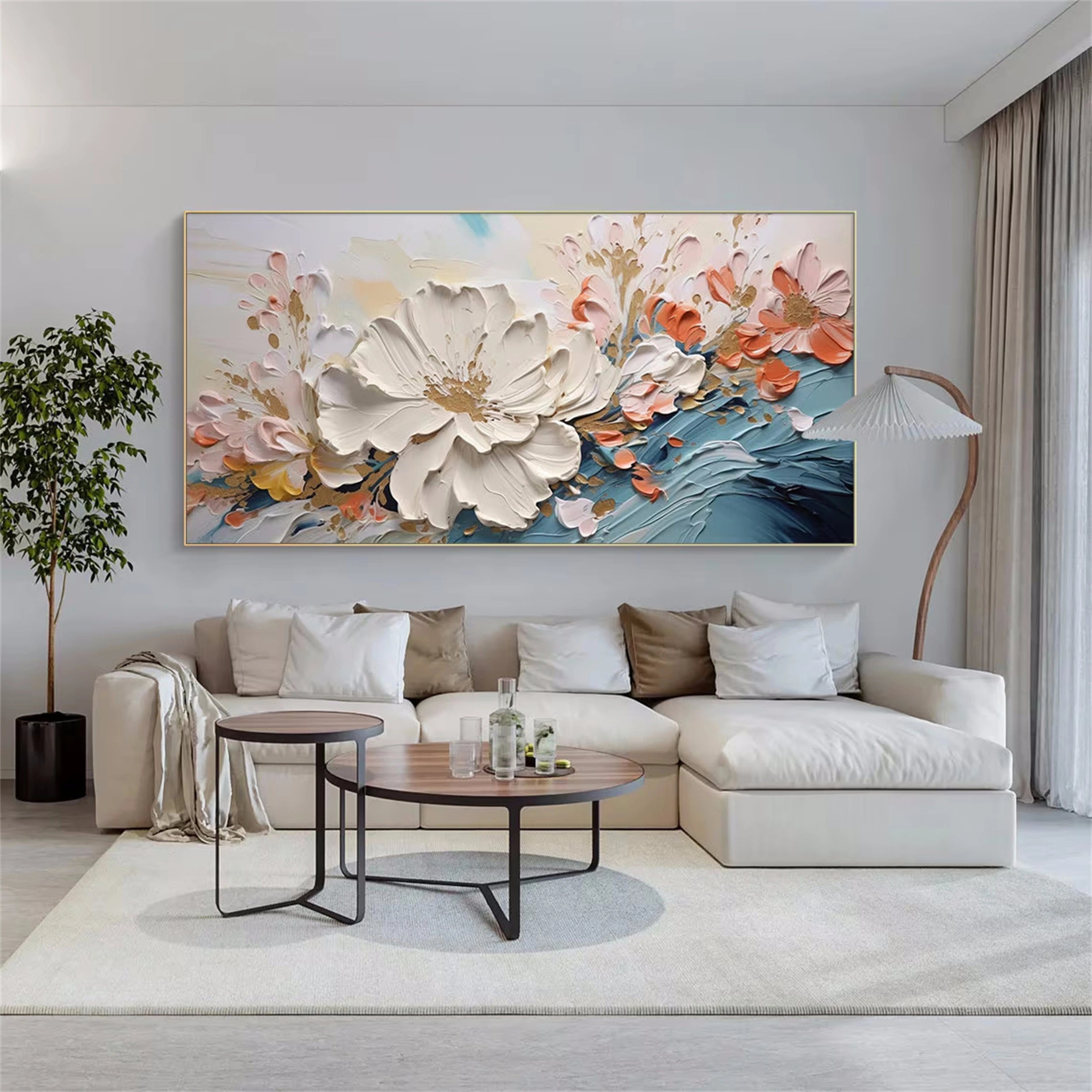 Colorful Tree And Flower Painting #TF032