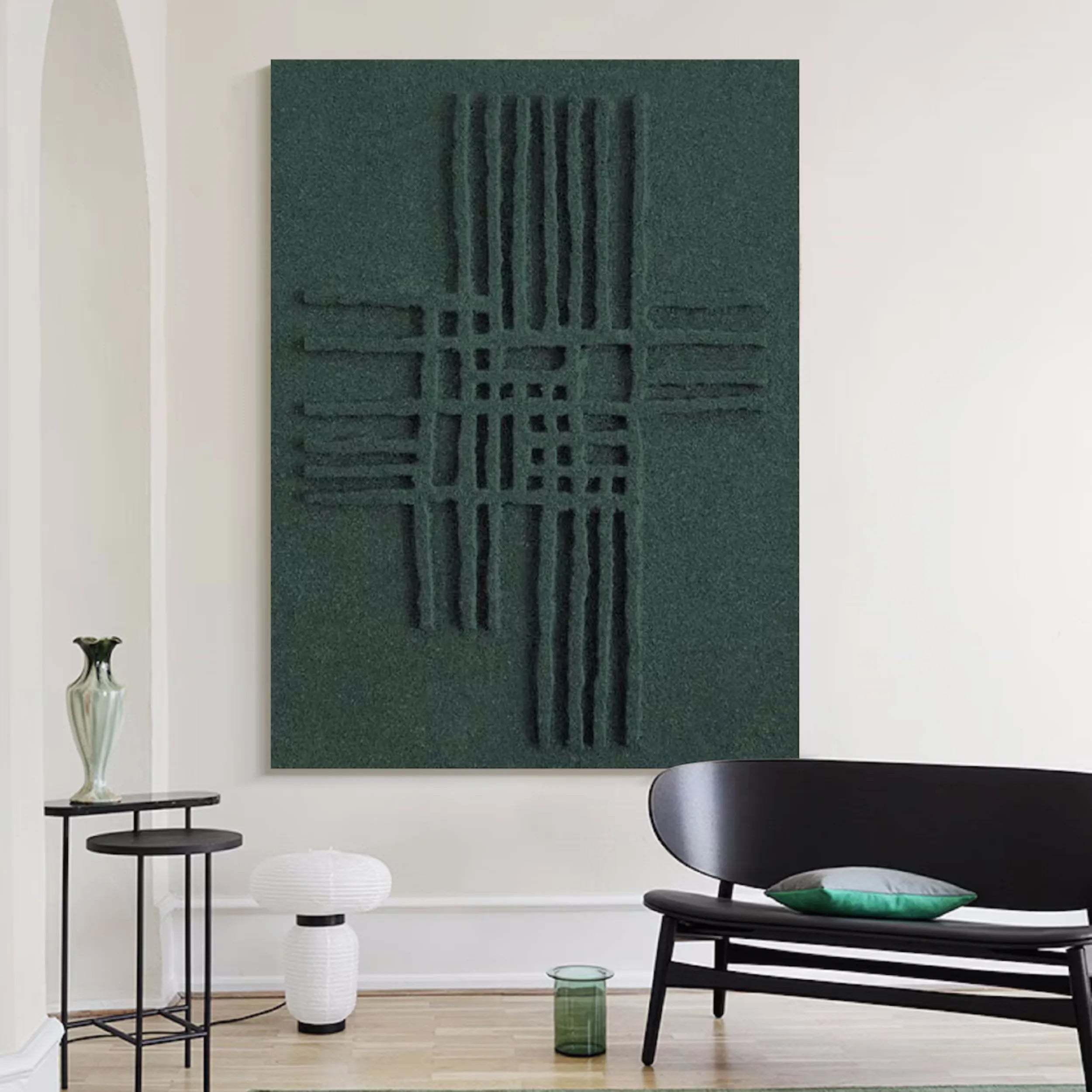 Green Textured Minimalist Wall Art #GT028