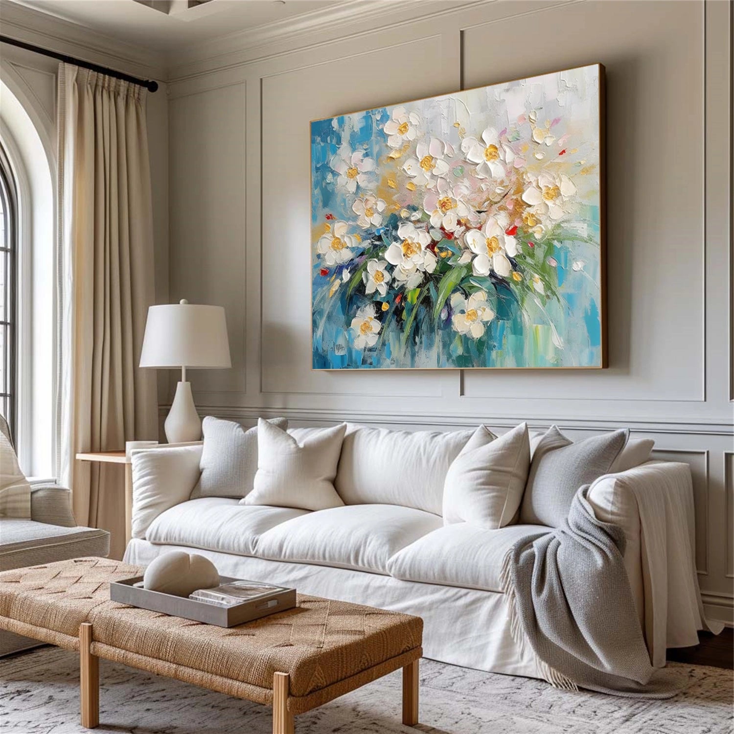 Tree And Flower Abstract Textured Wall Art #TF116